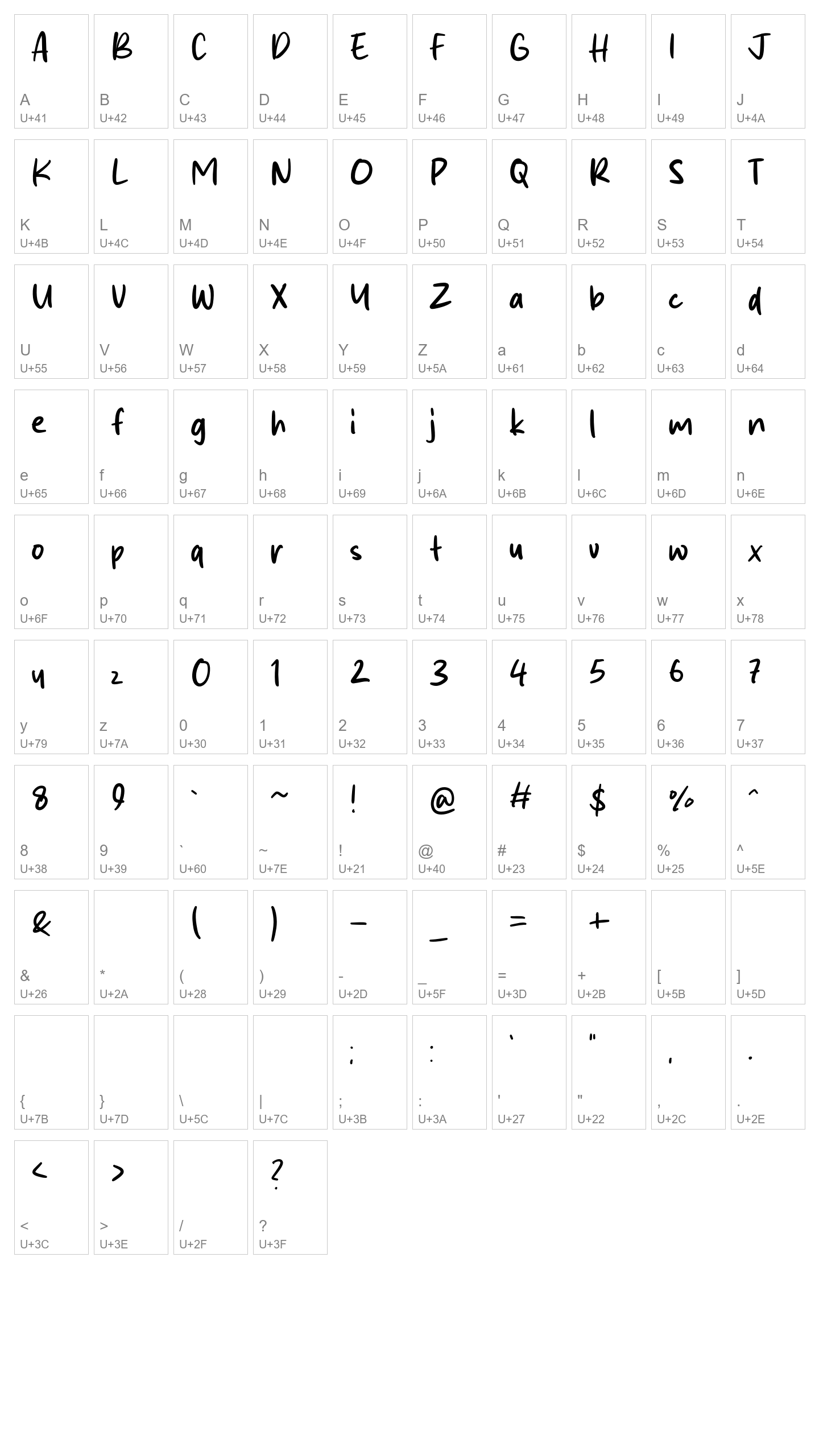 Character Map Image