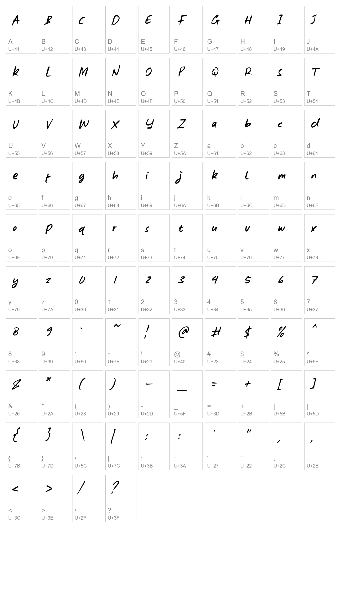 Character Map Image