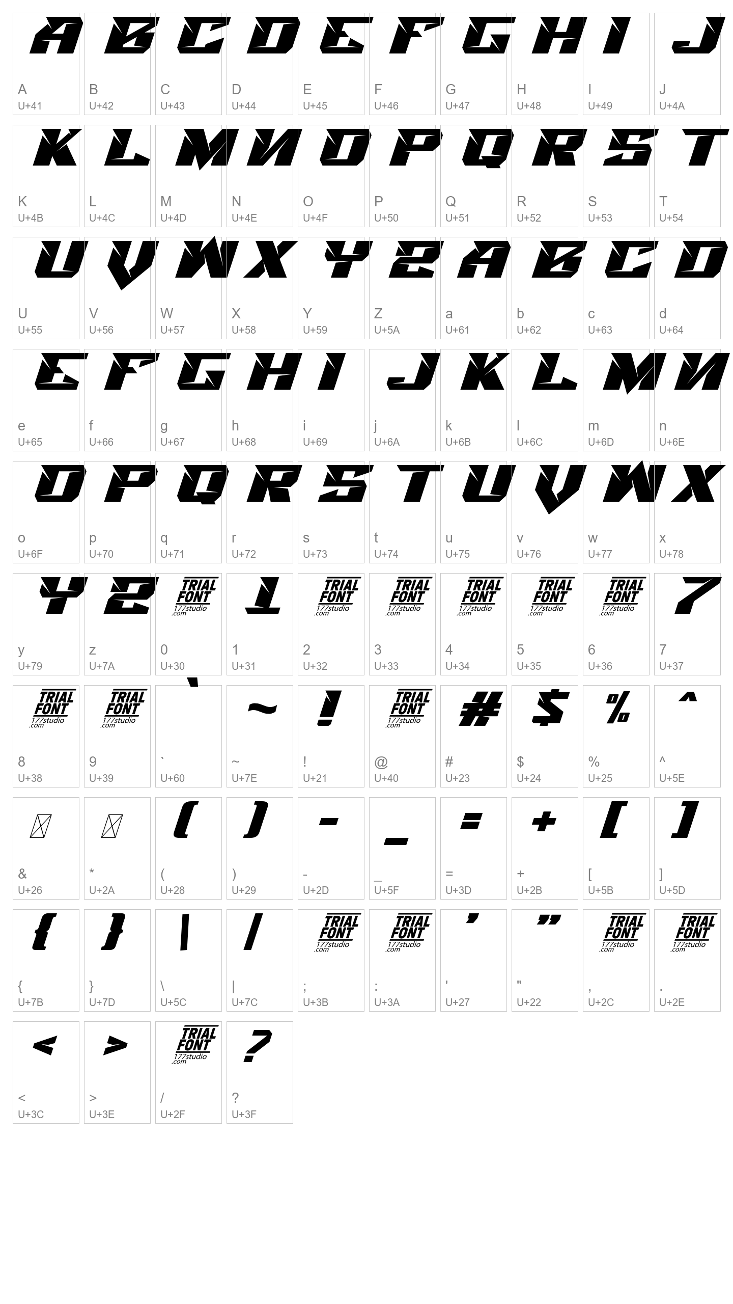 Character Map Image