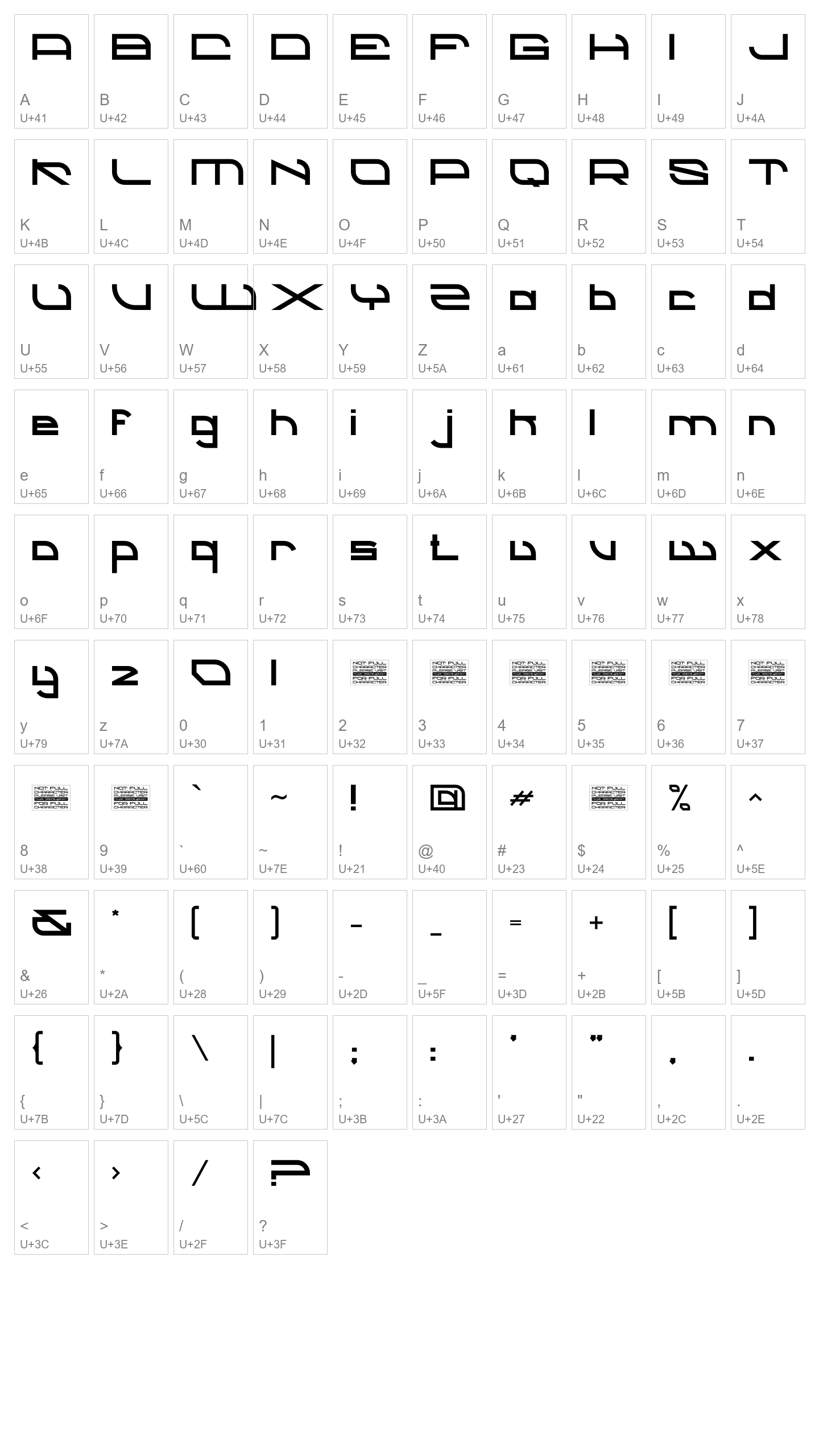 Character Map Image