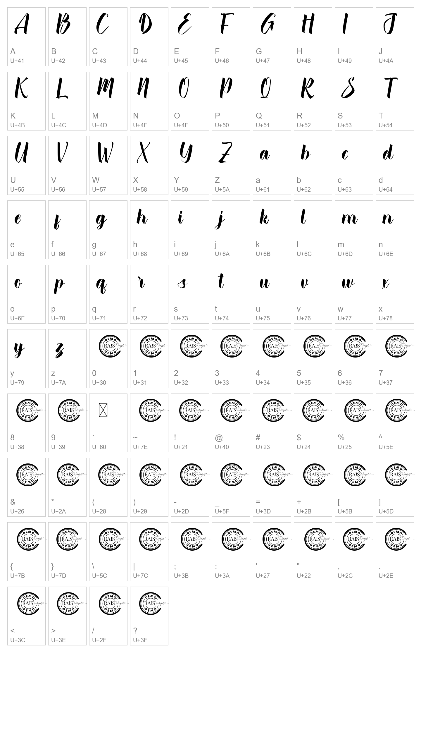 Character Map Image