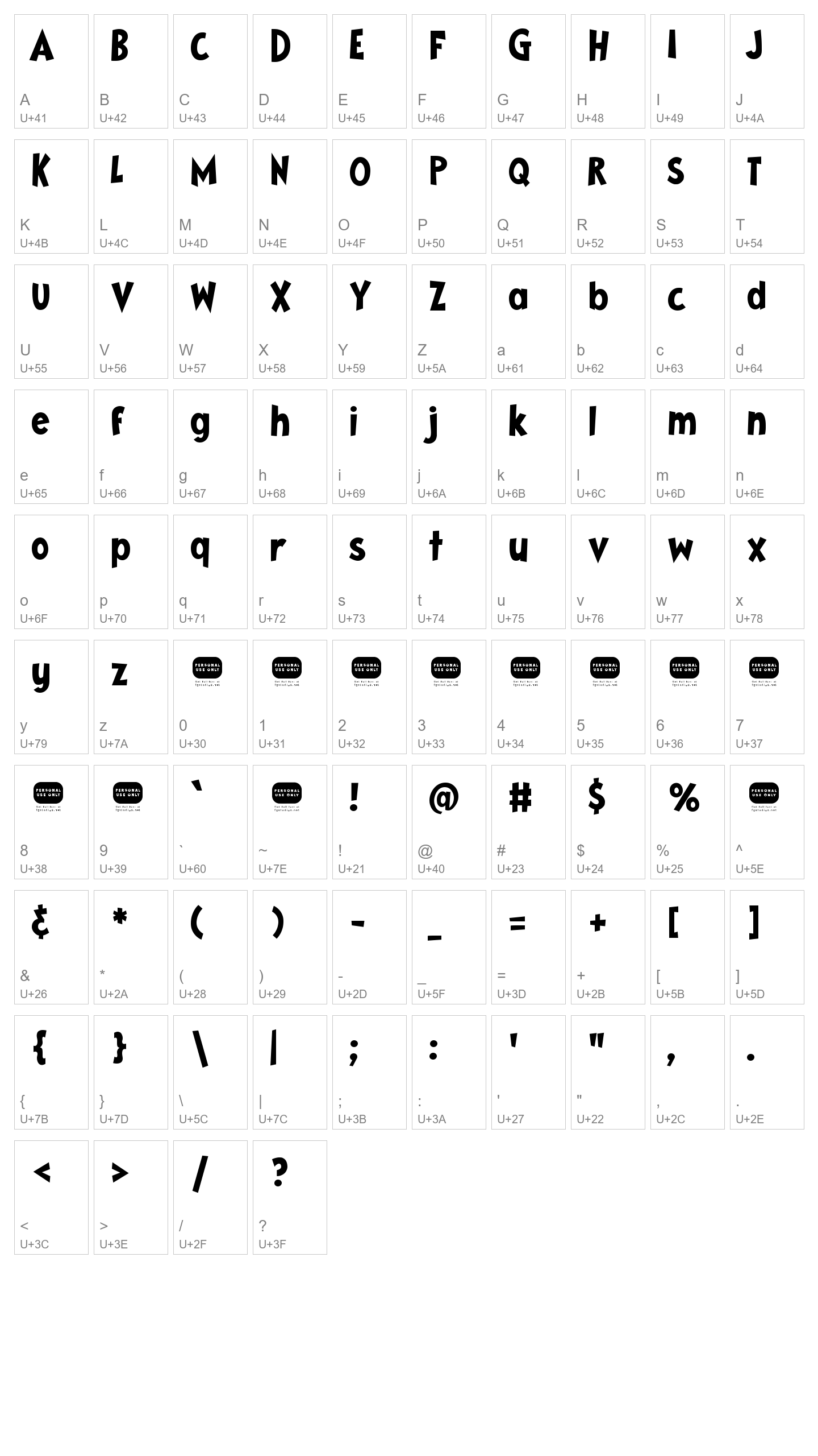 Character Map Image