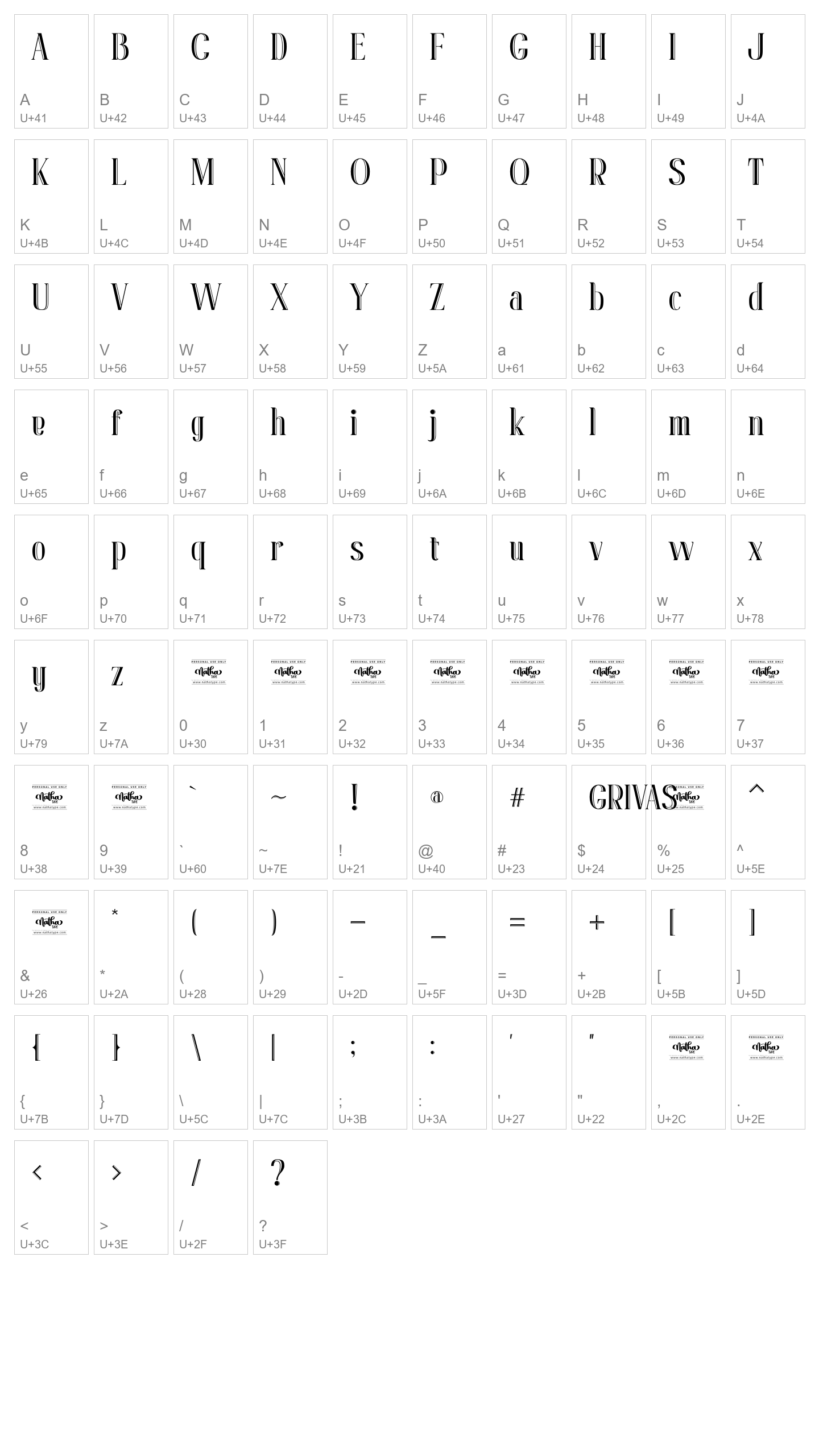 Character Map Image