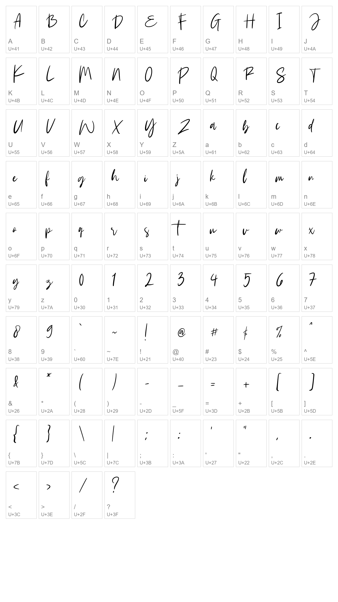 Character Map Image