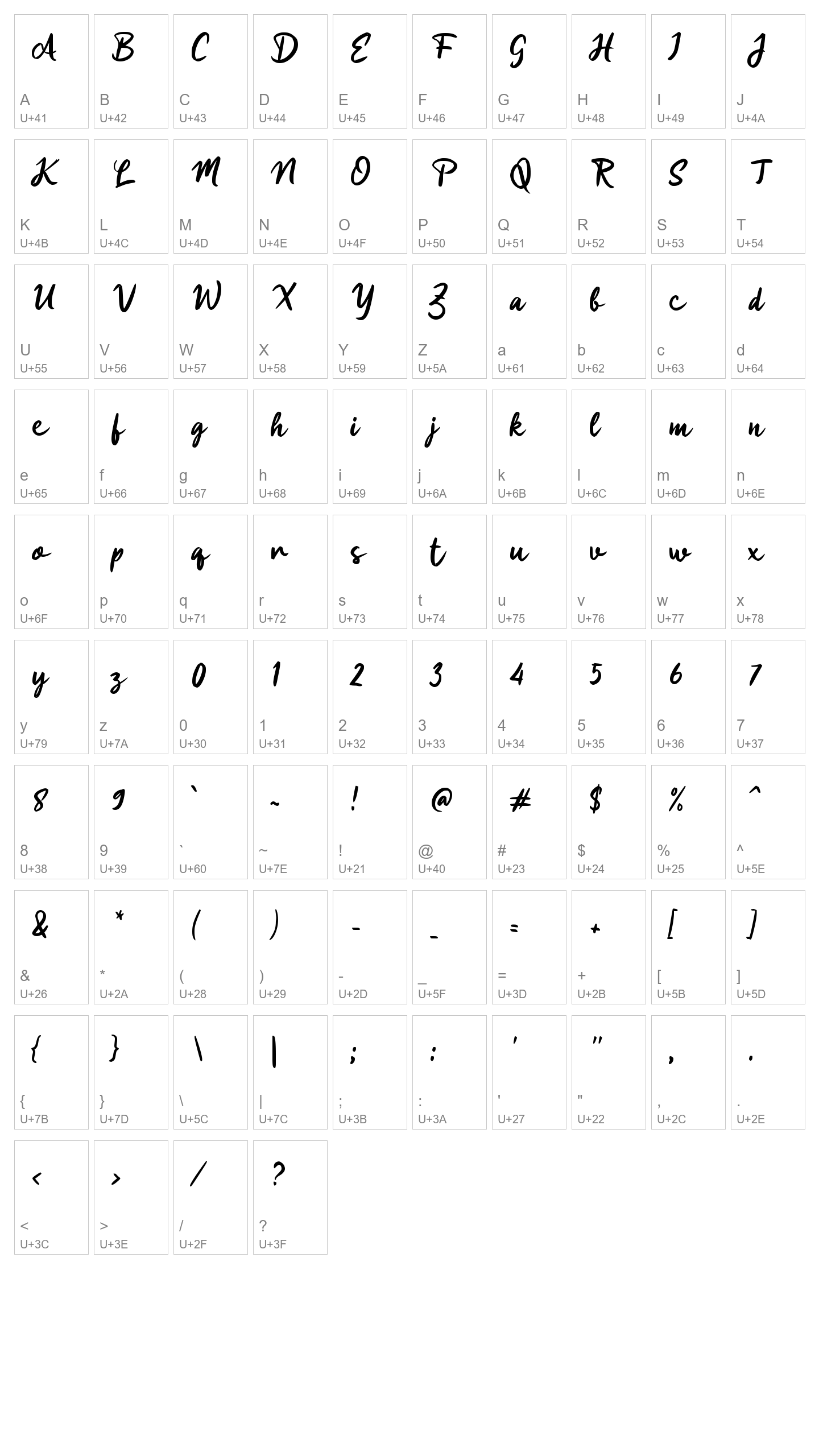 Character Map Image