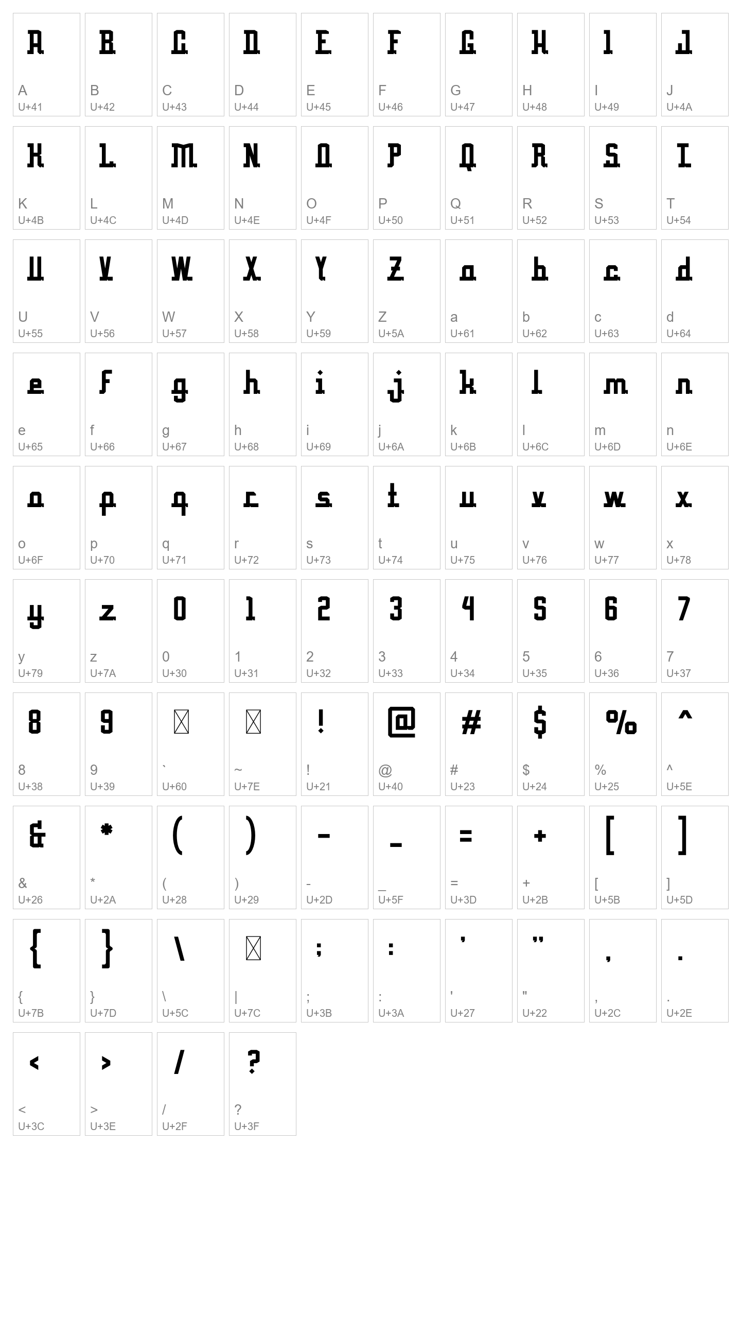 Character Map Image