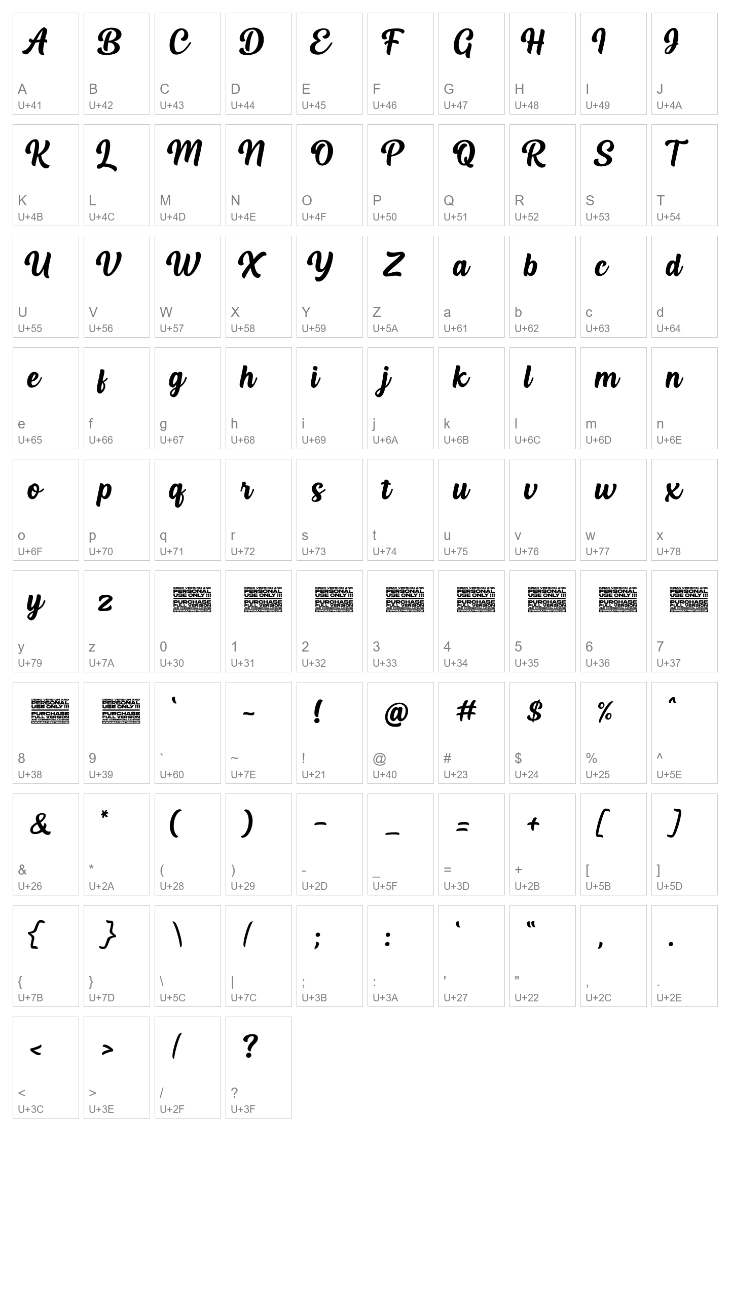 Character Map Image