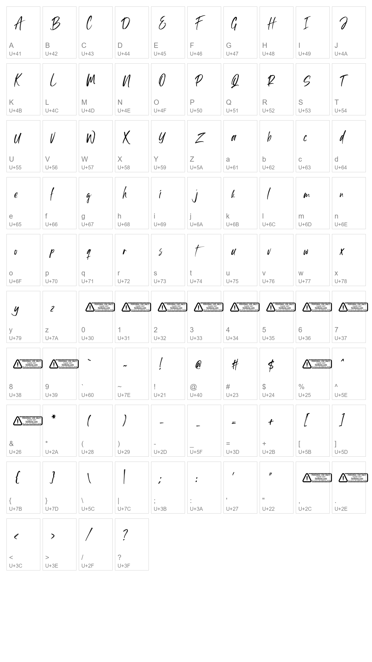 Character Map Image