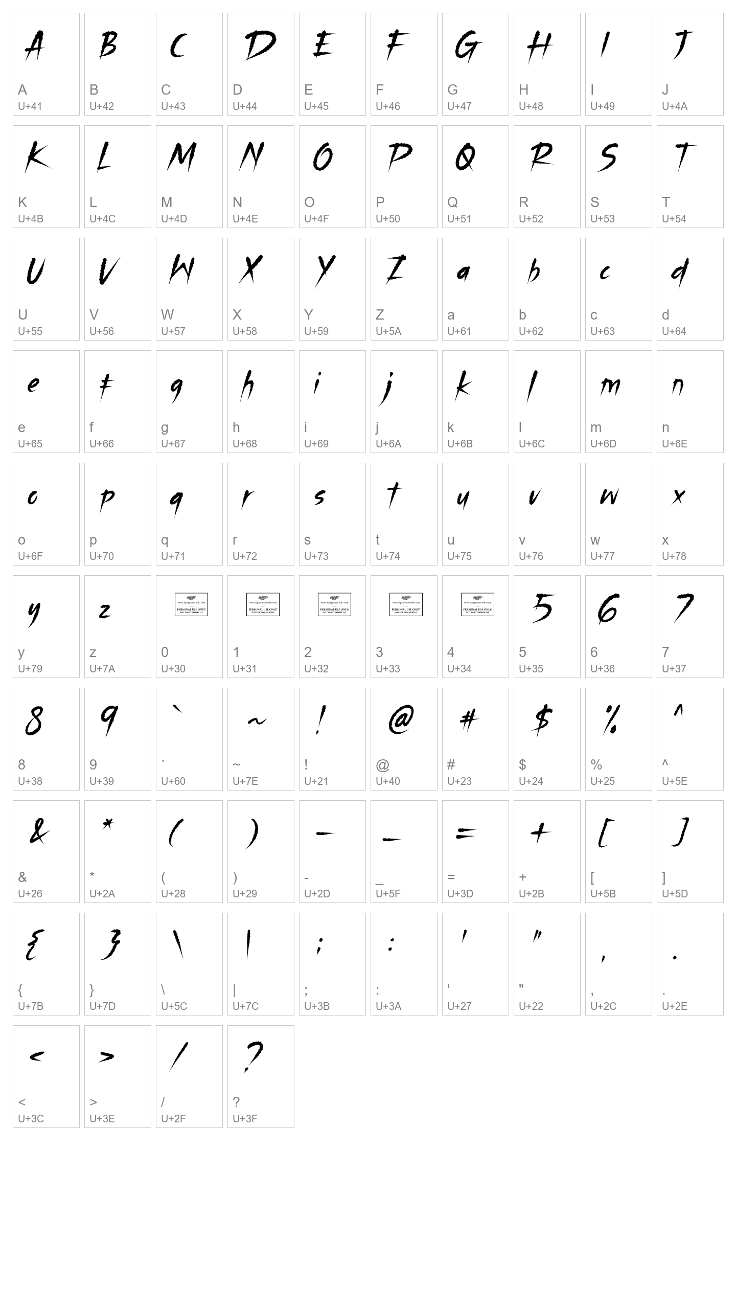 Character Map Image