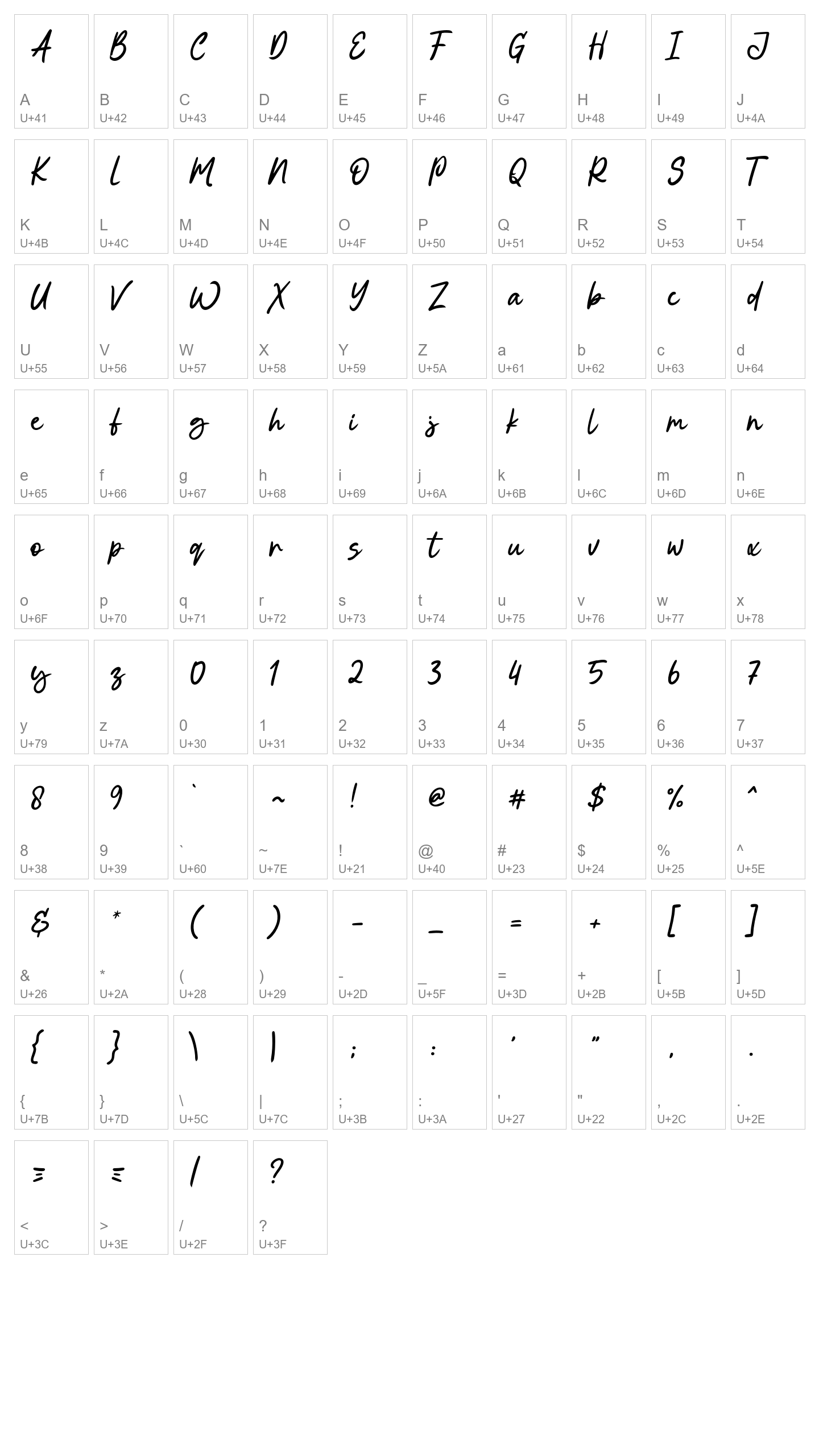 Character Map Image