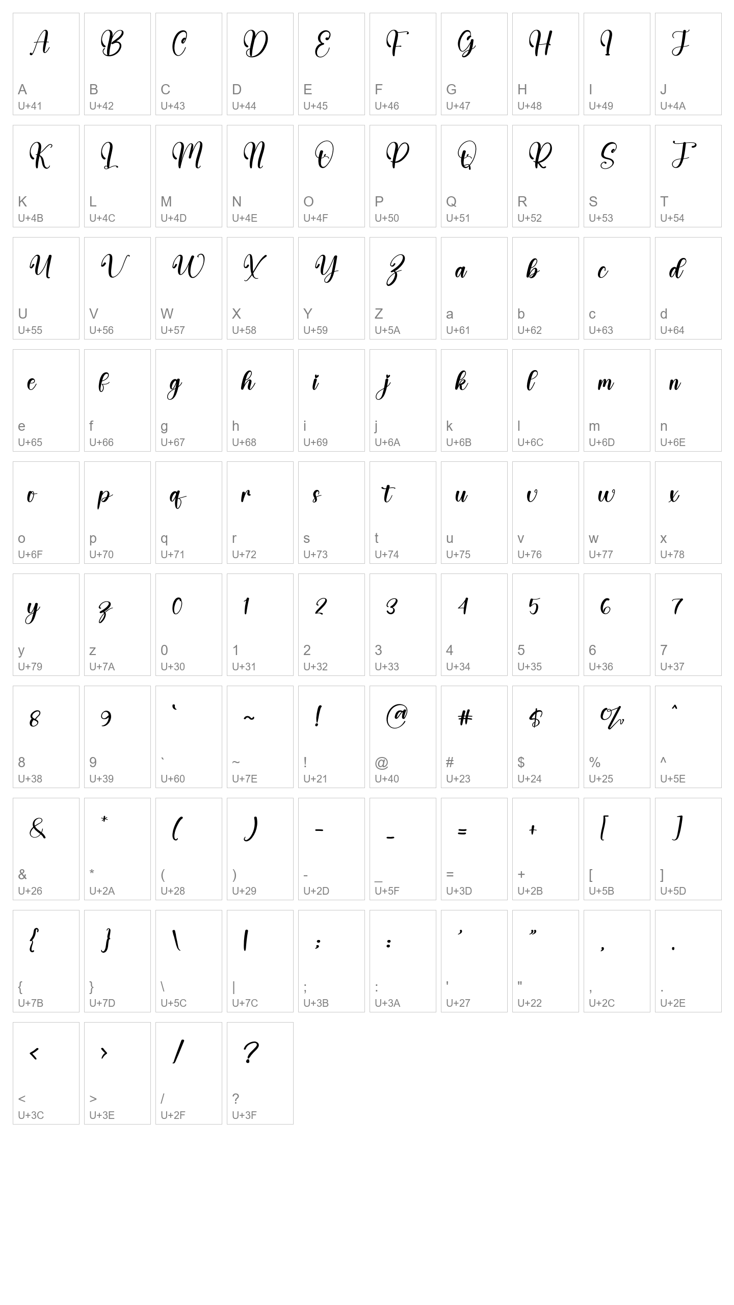 Character Map Image