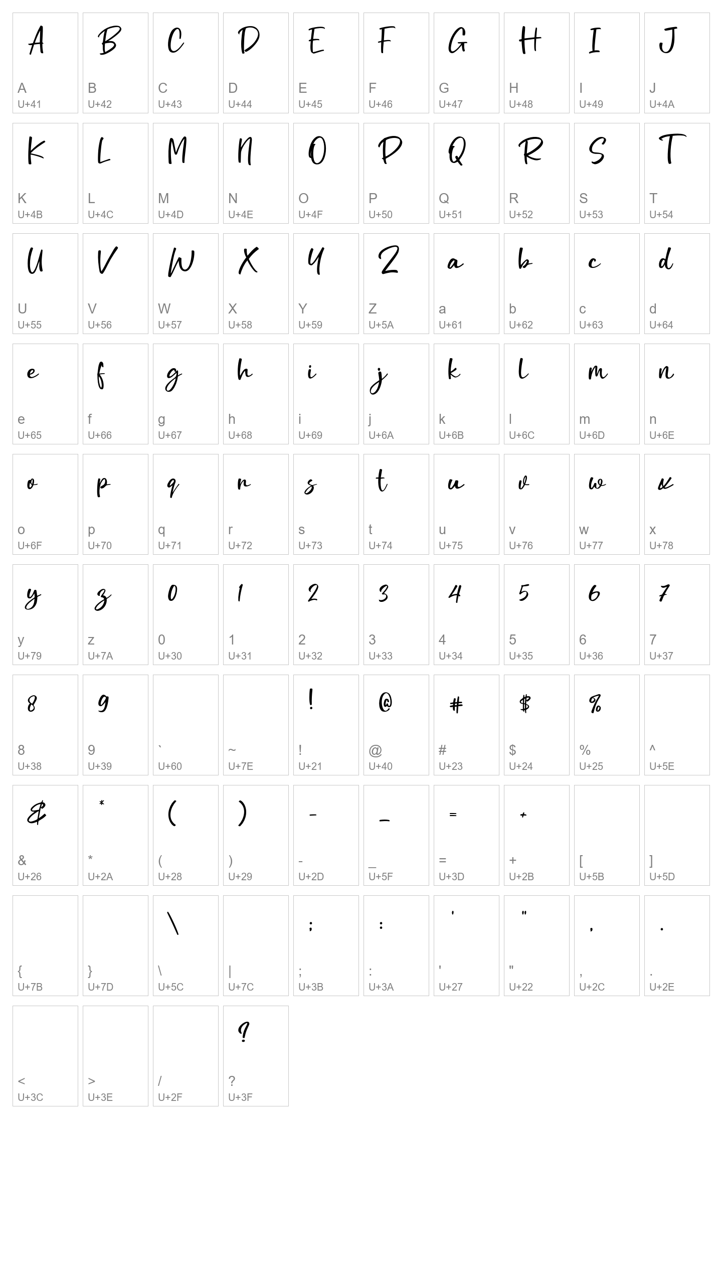Character Map Image