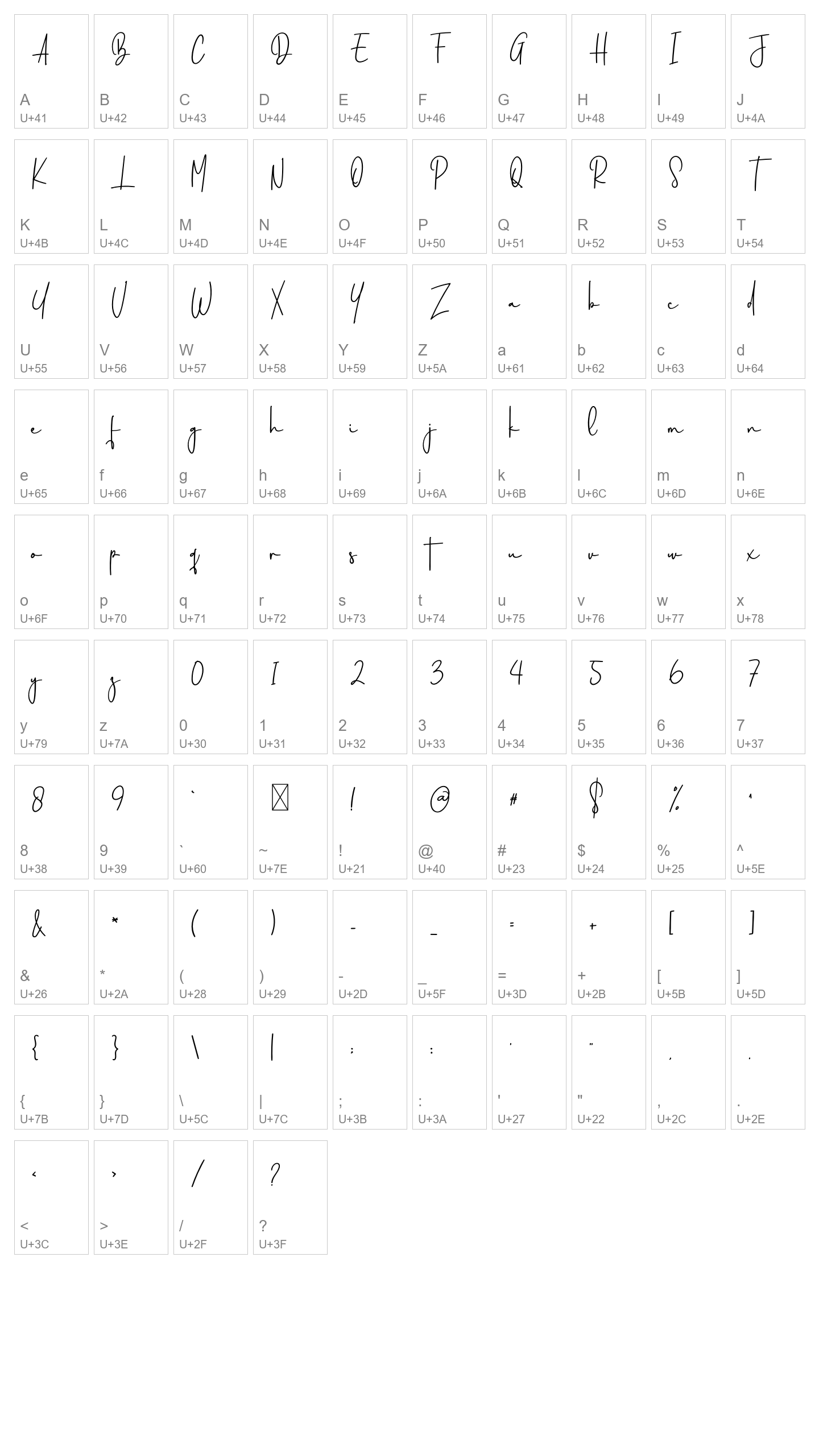 Character Map Image