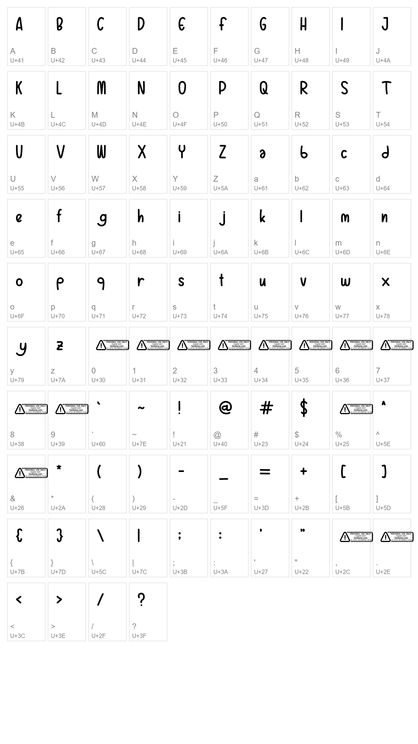 Character Map Image