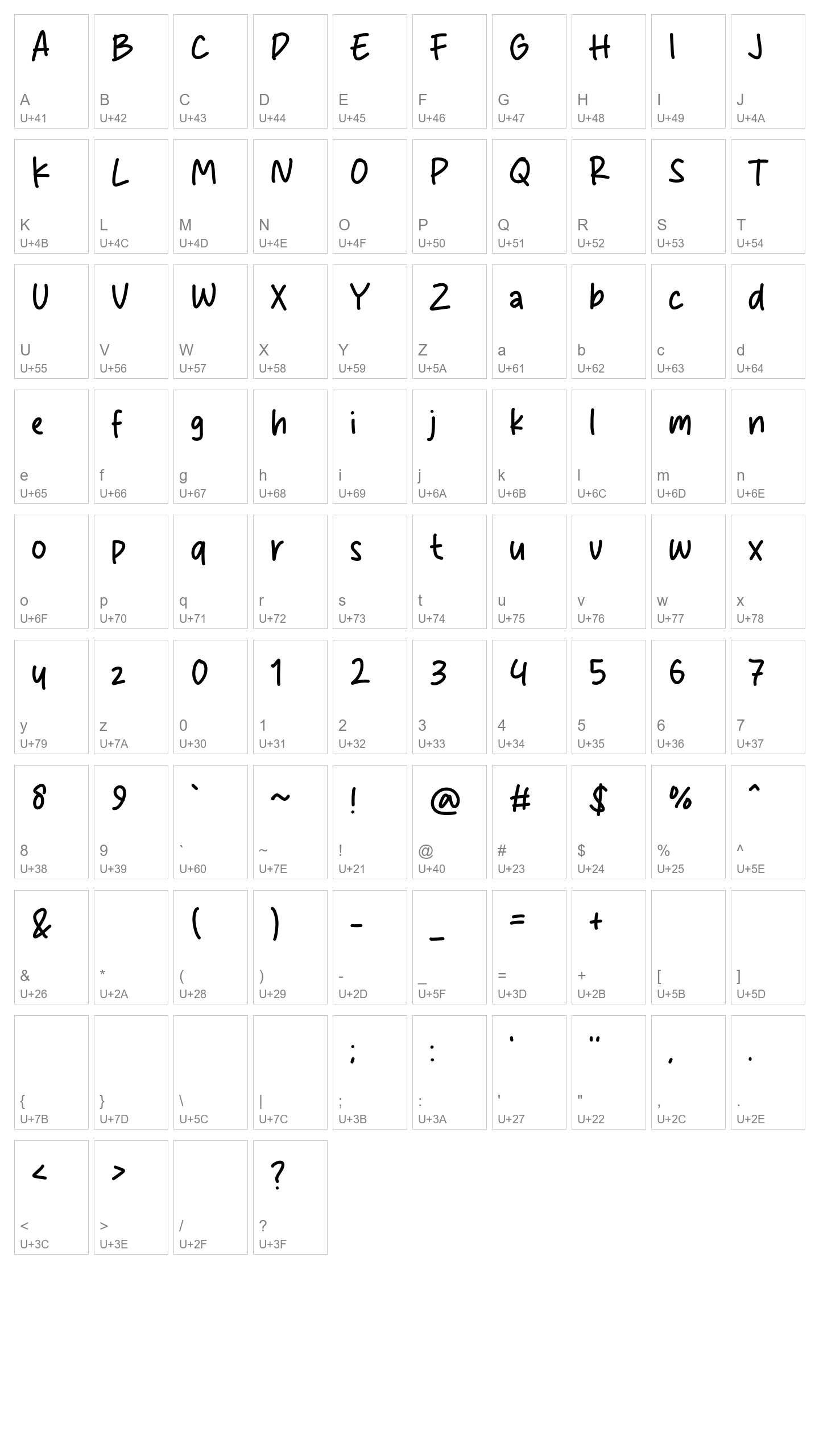 Character Map Image