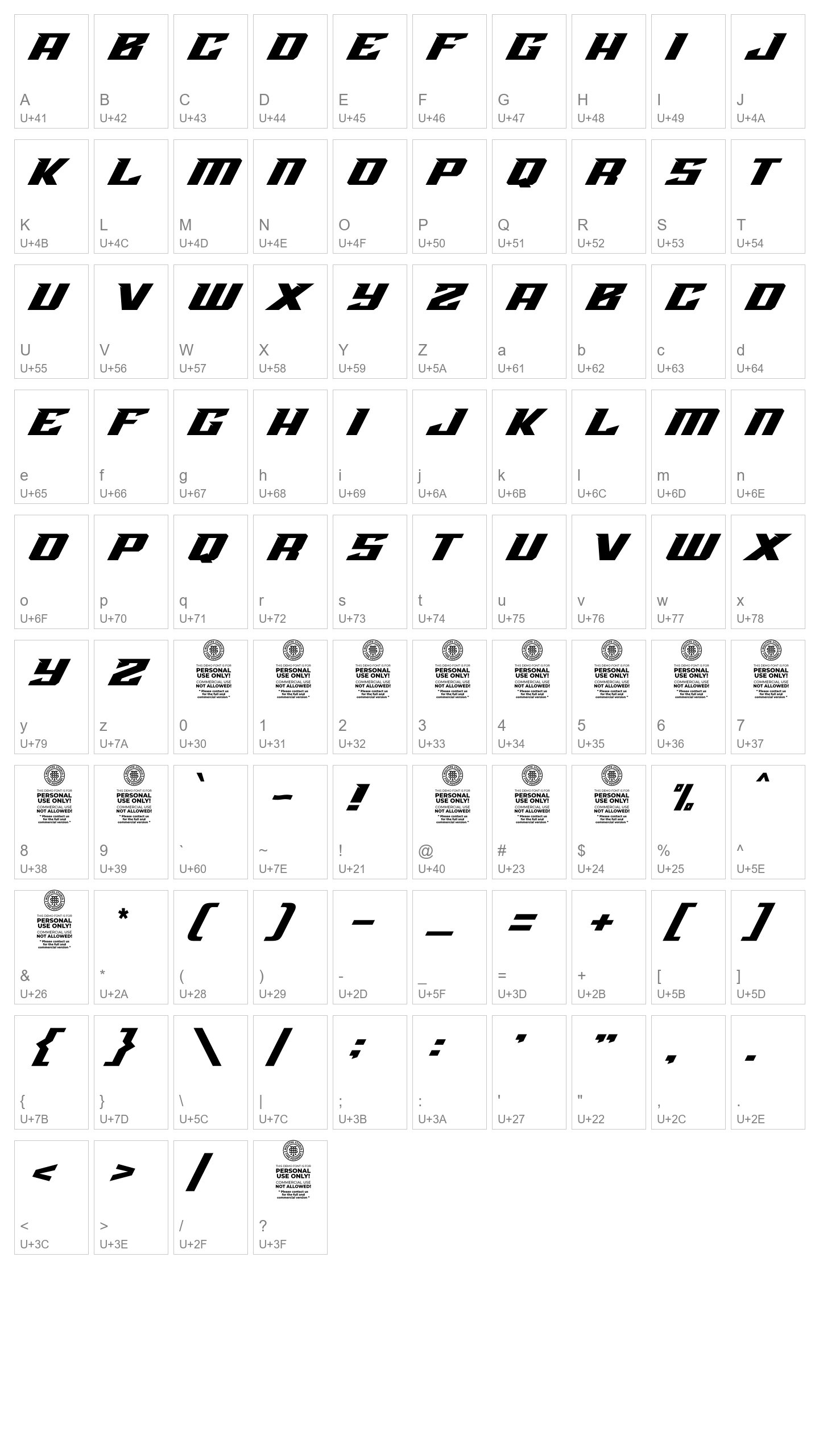 Character Map Image
