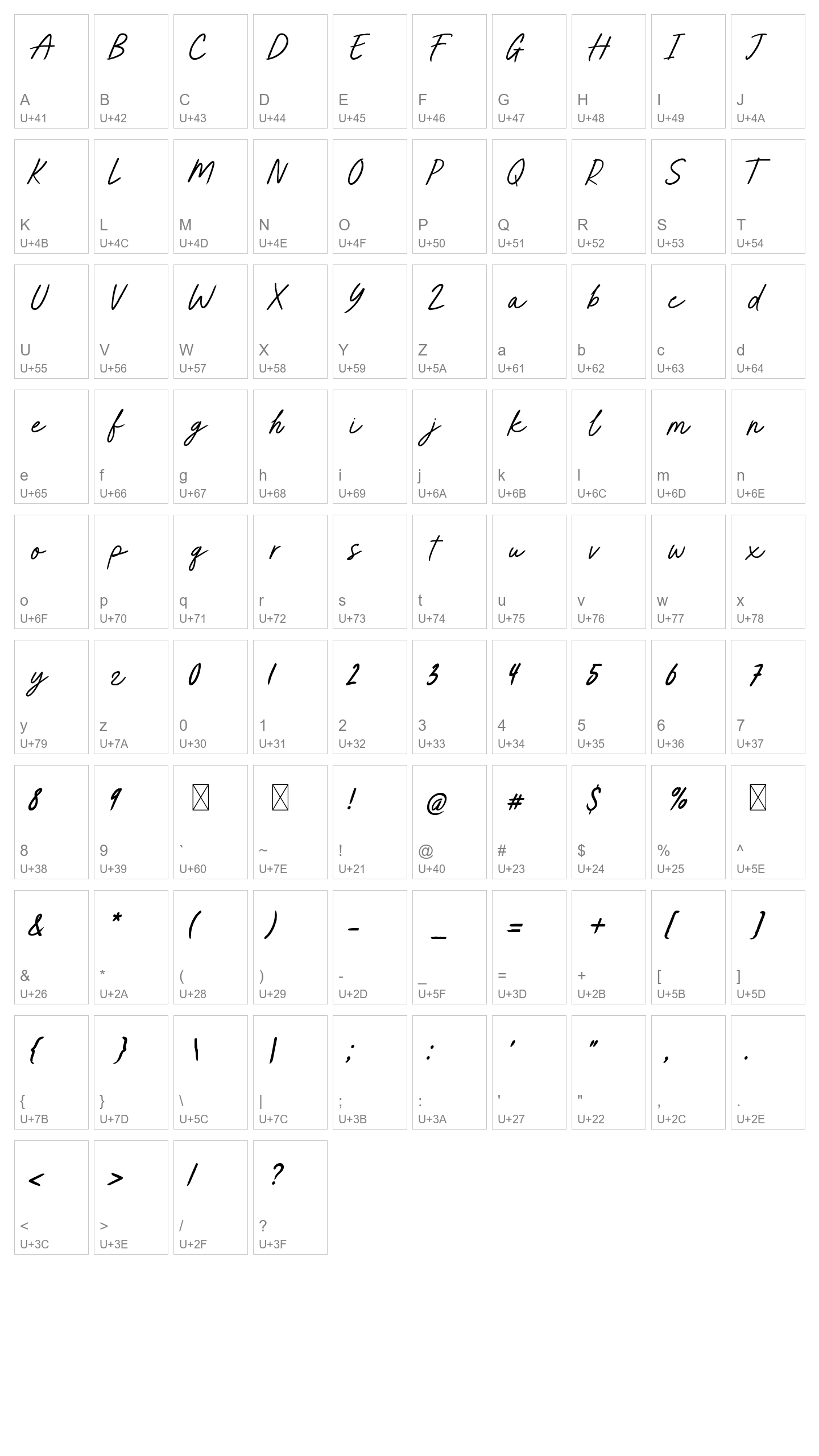 Character Map Image