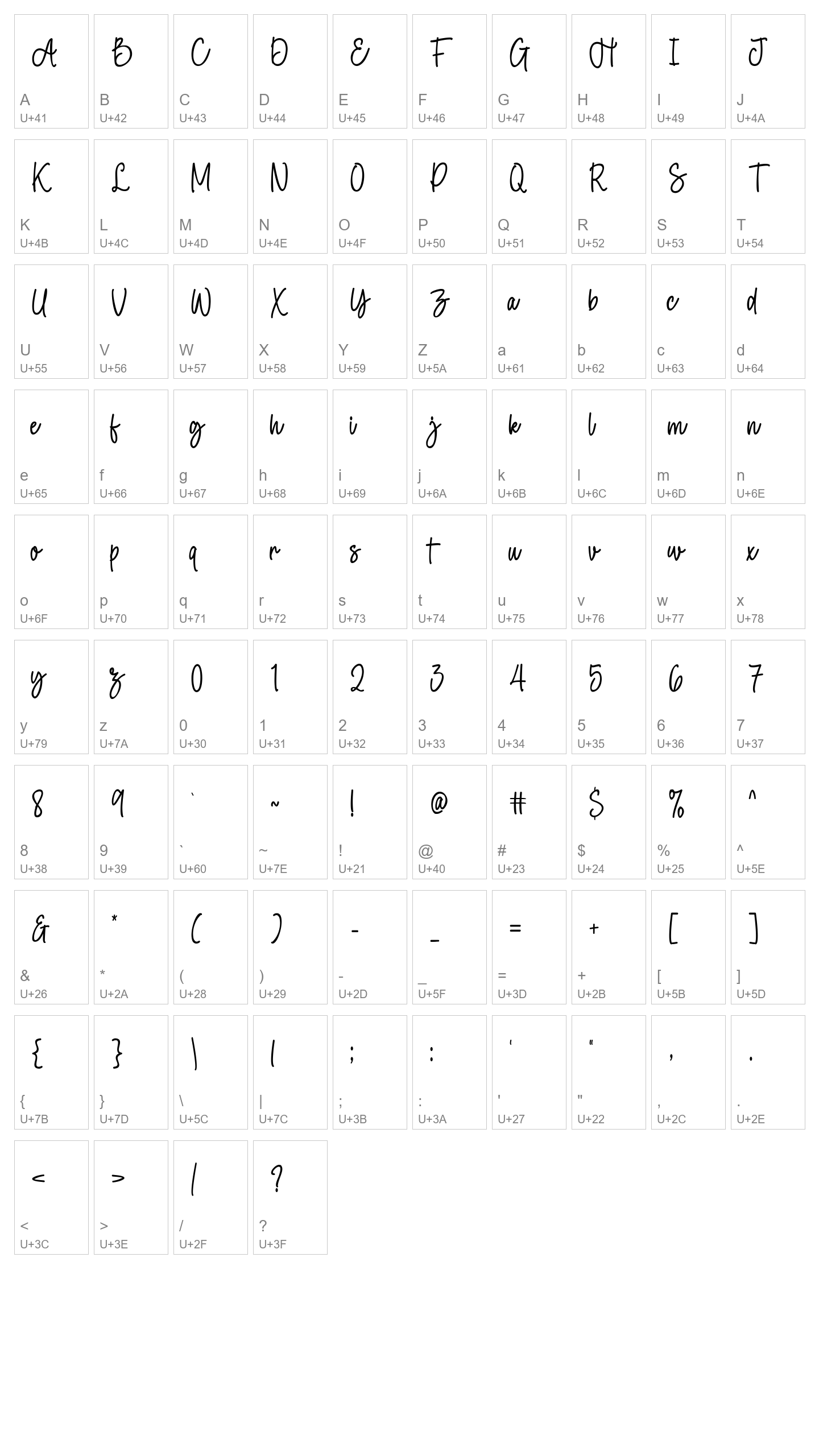 Character Map Image