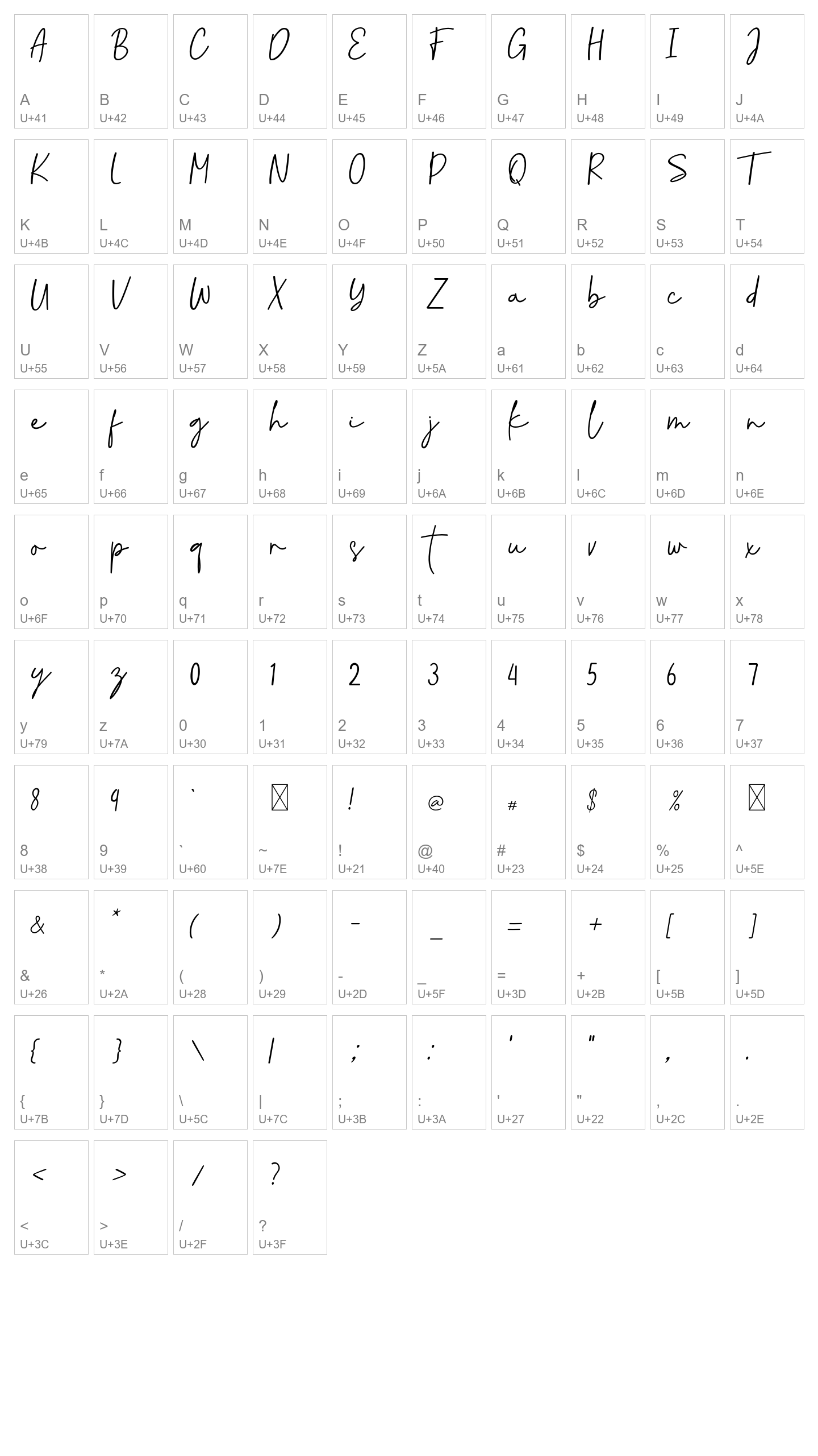Character Map Image