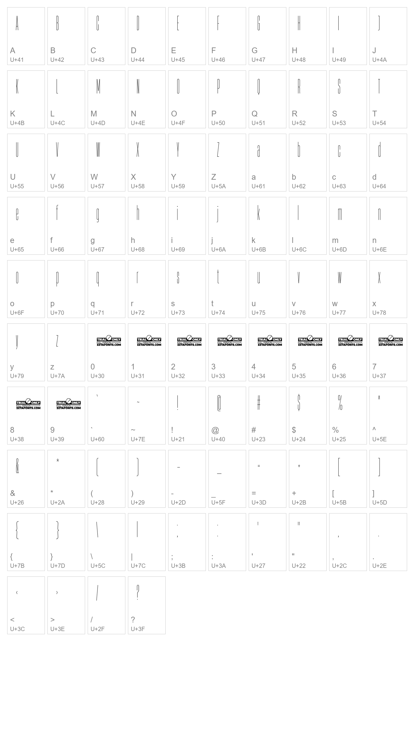 Character Map Image