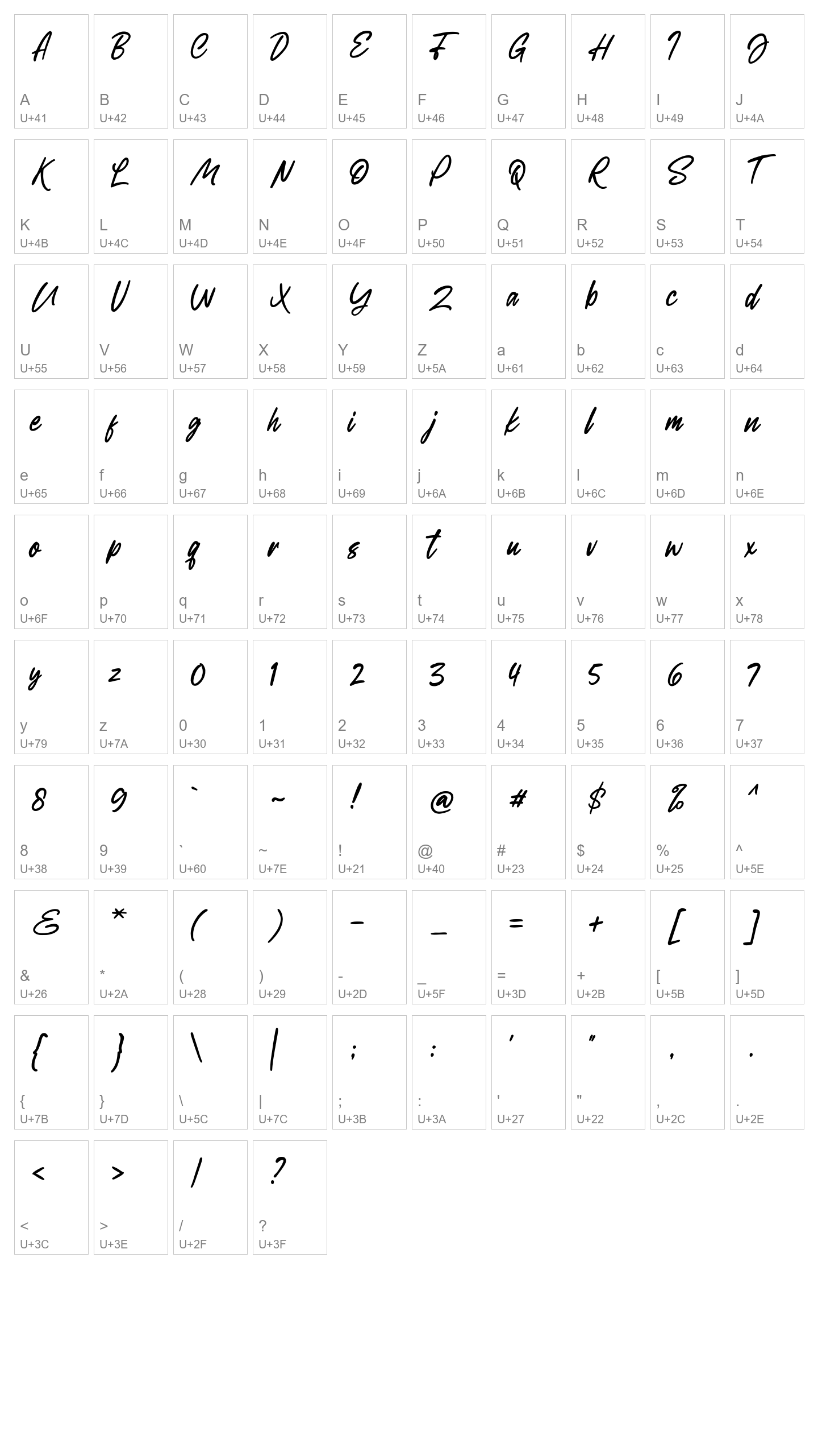 Character Map Image