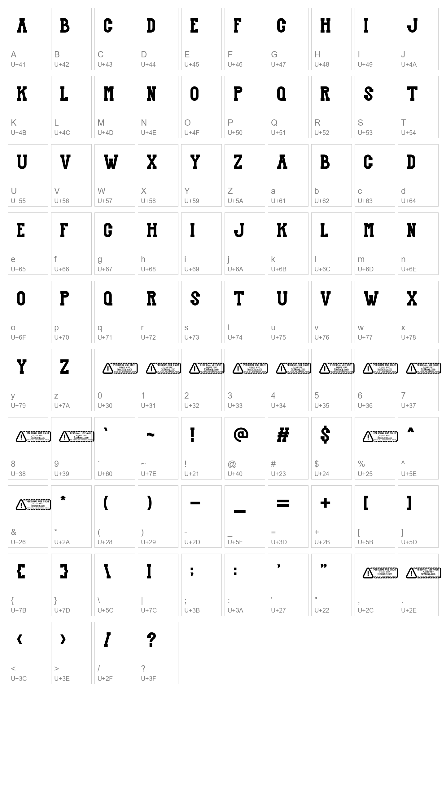 Character Map Image