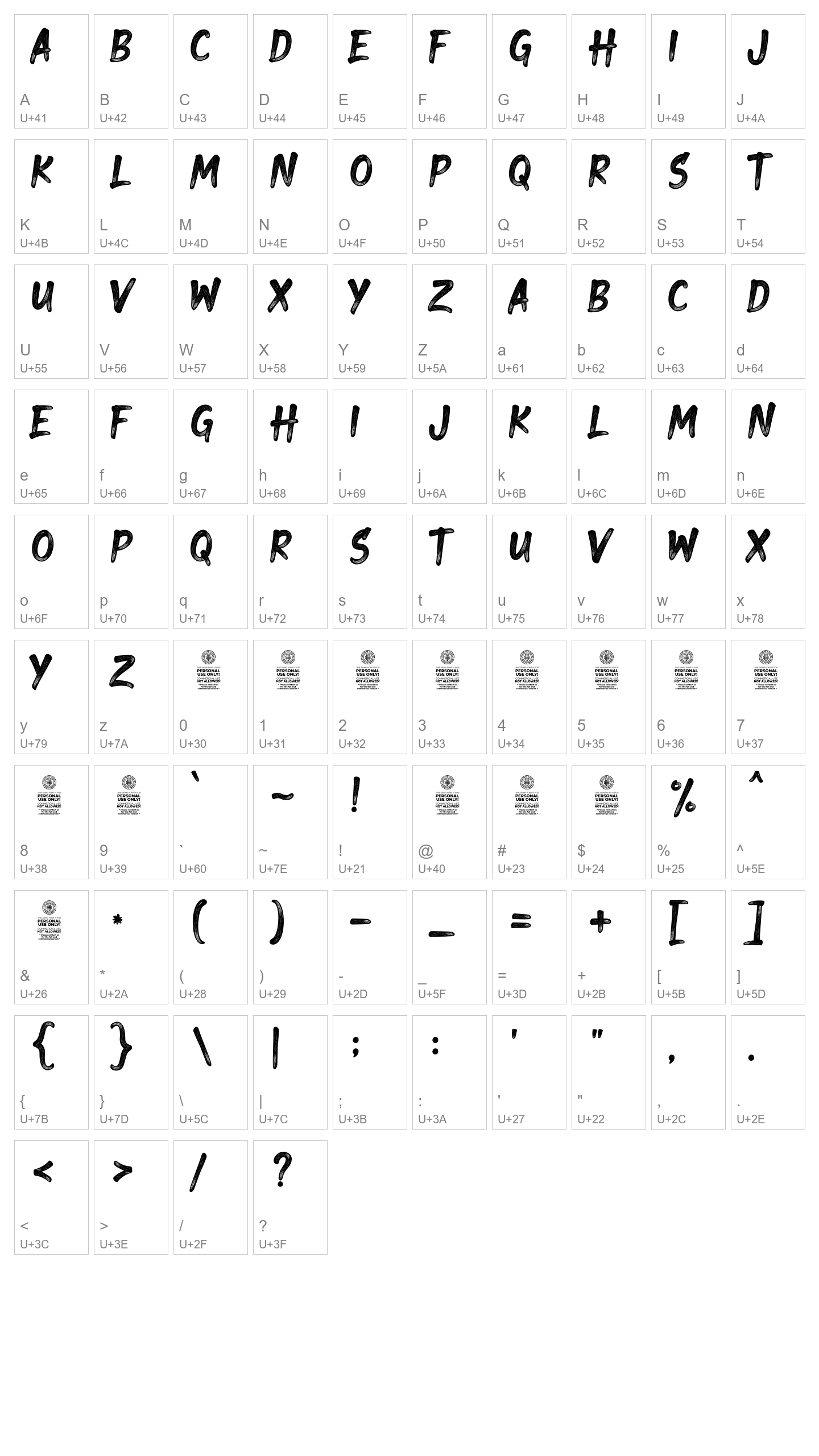 Character Map Image