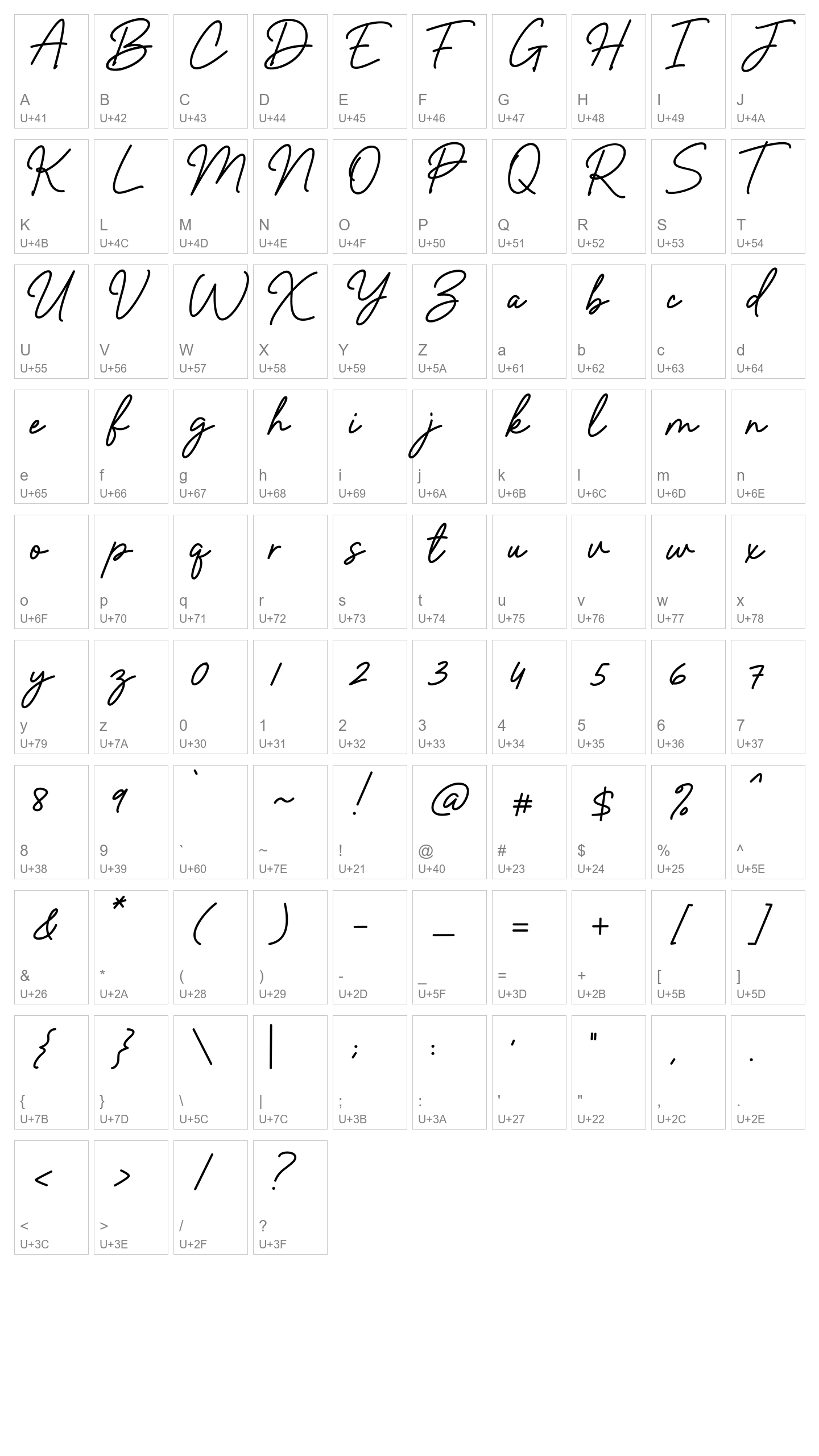Character Map Image