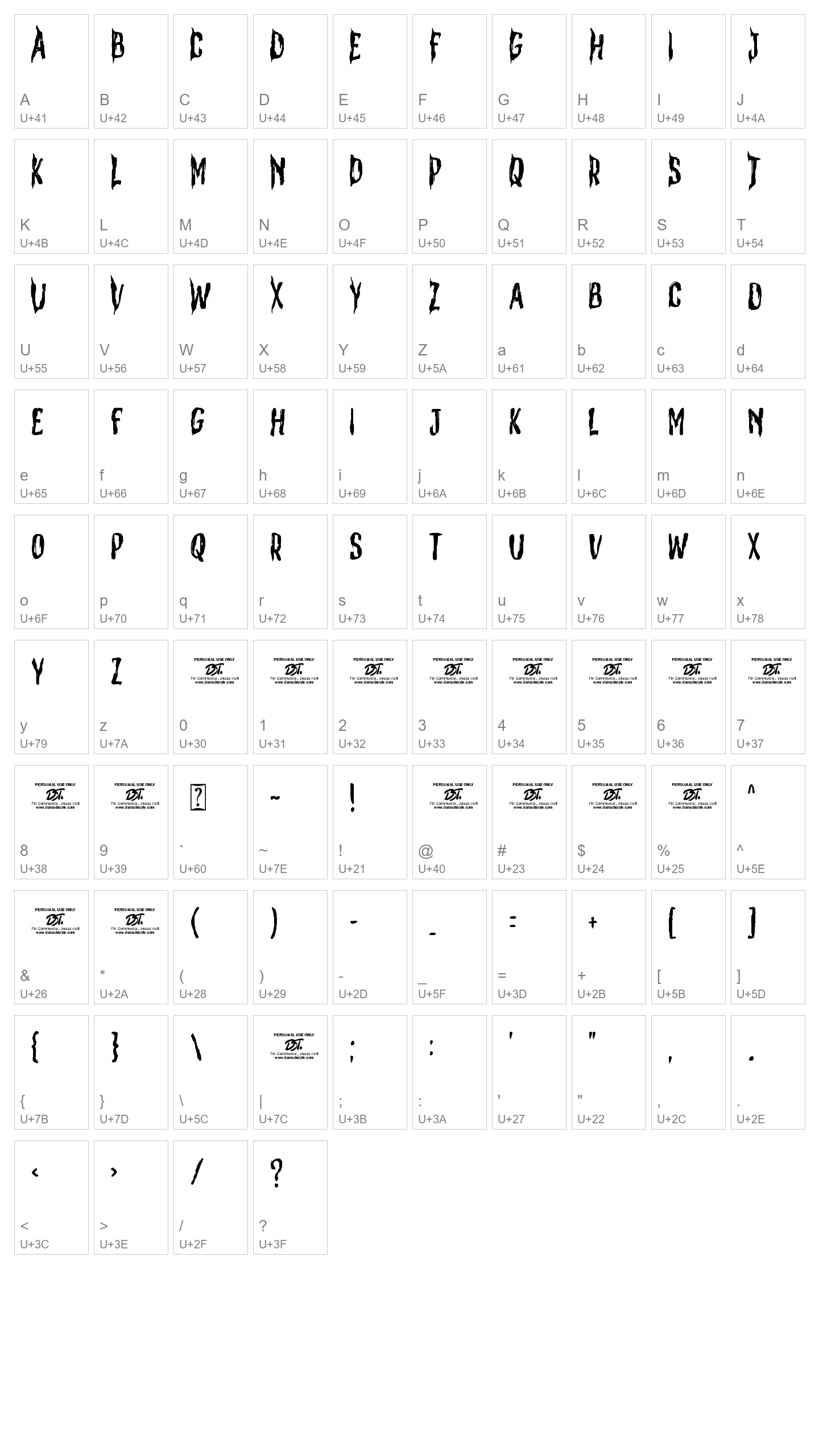 Character Map Image