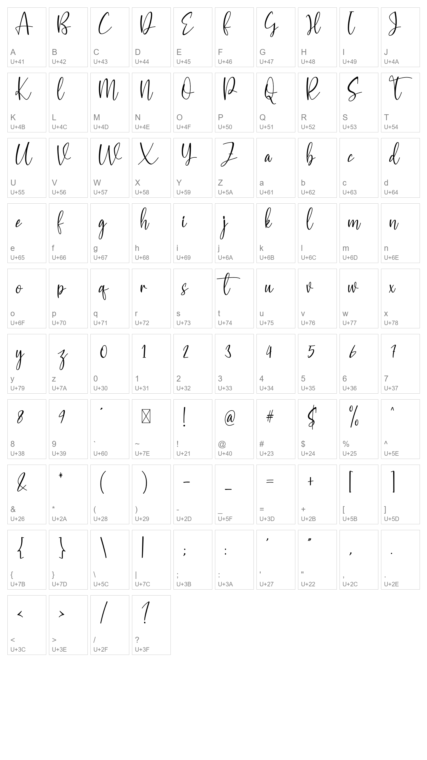 Character Map Image