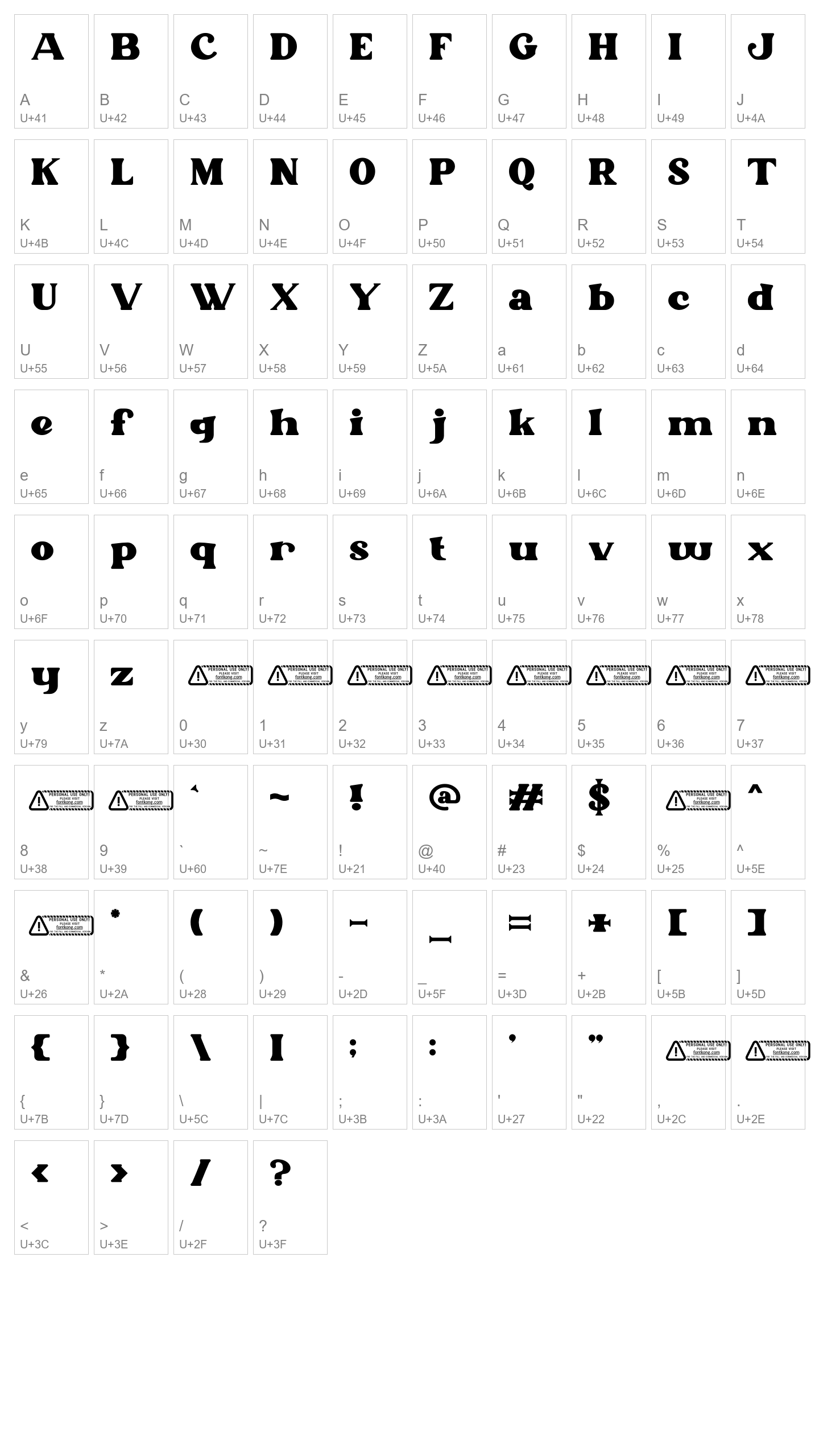 Character Map Image