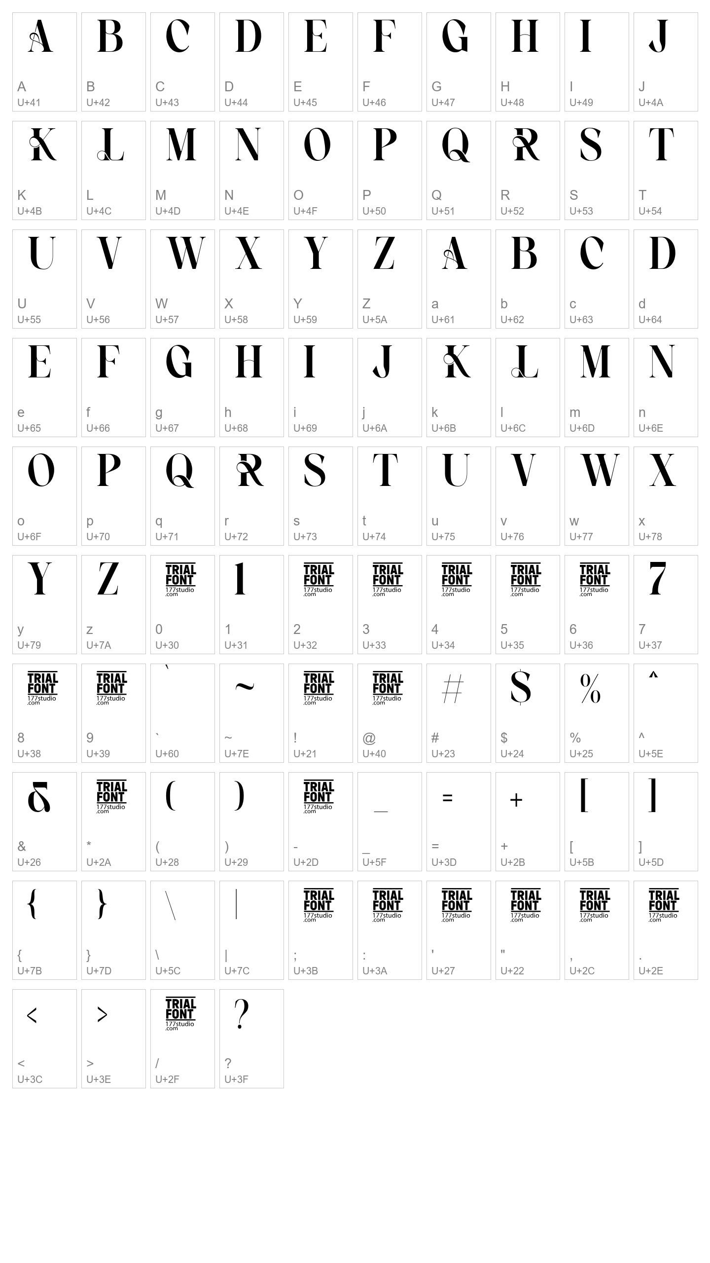 Character Map Image