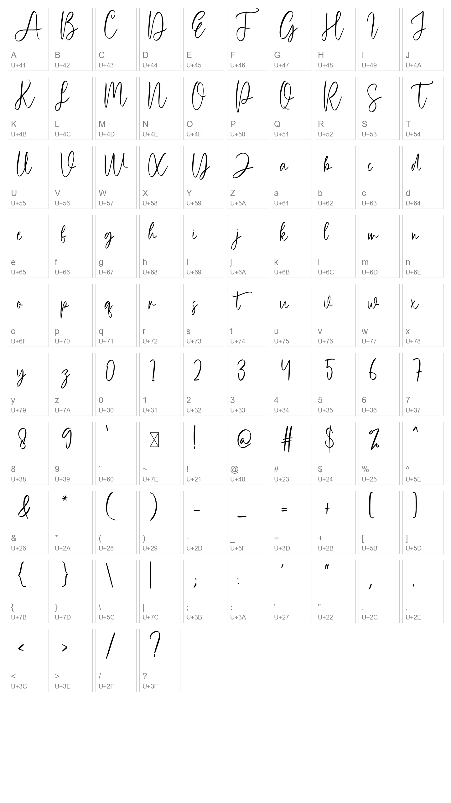 Character Map Image