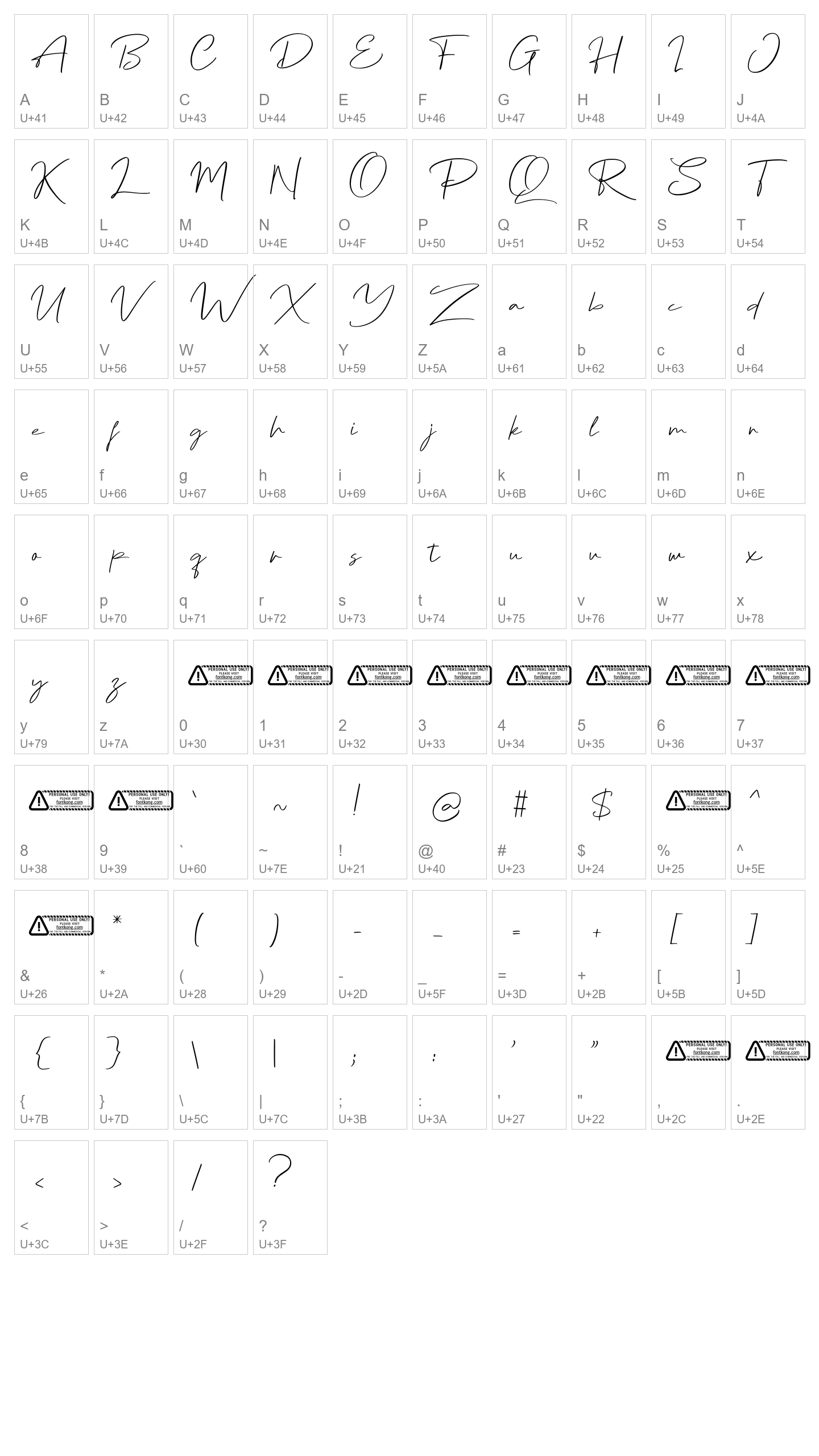 Character Map Image