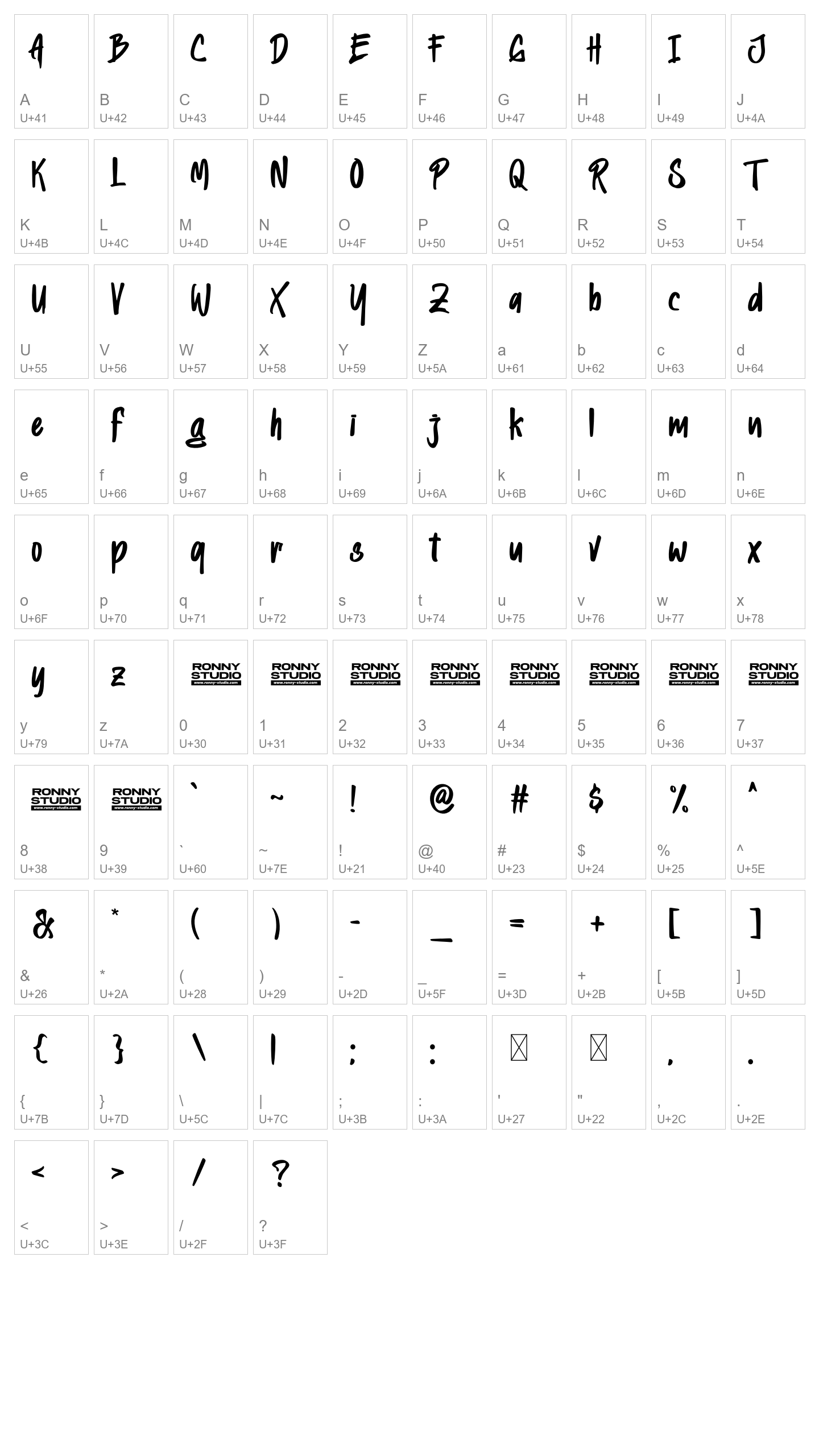 Character Map Image