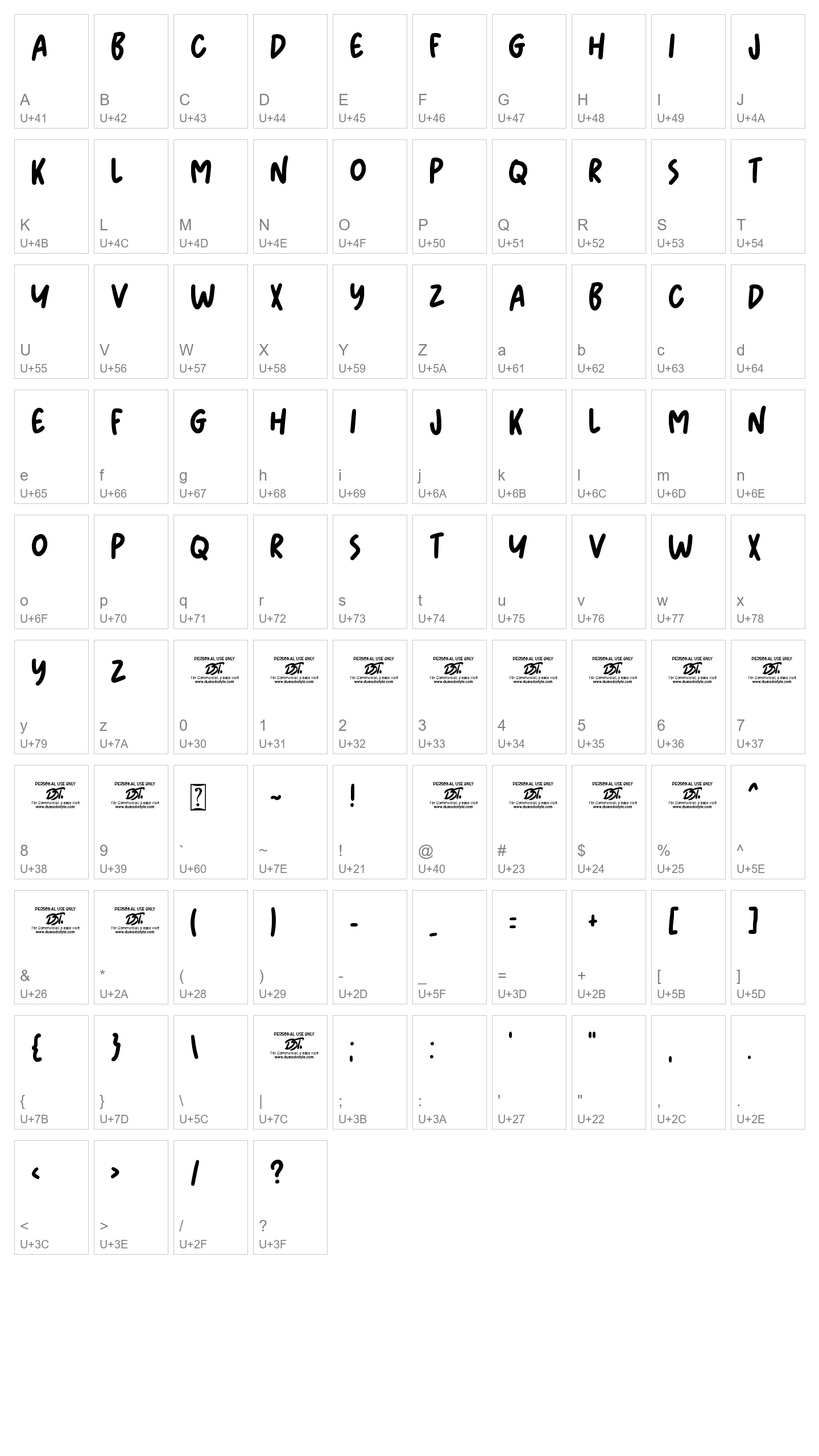 Character Map Image