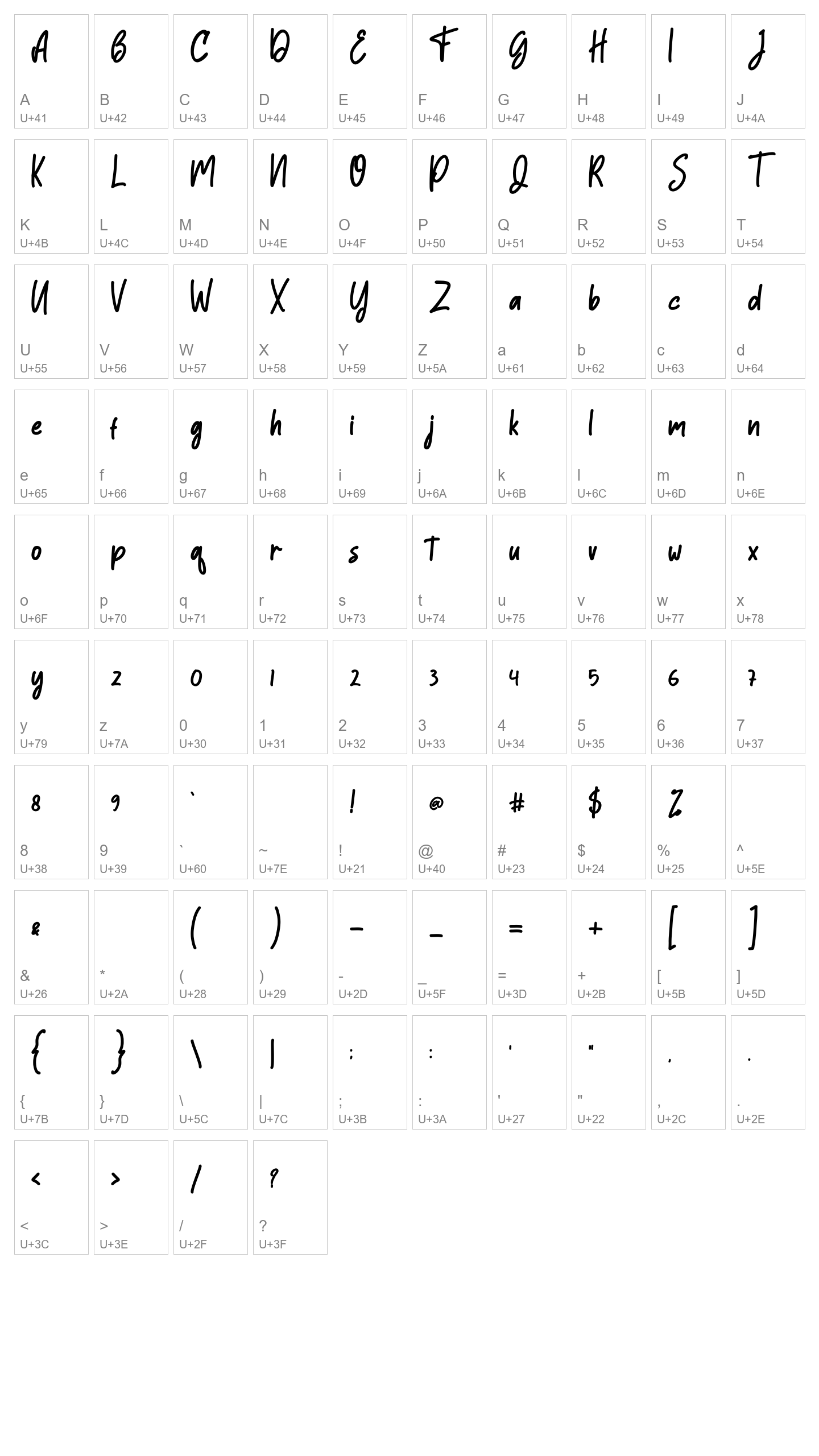 Character Map Image
