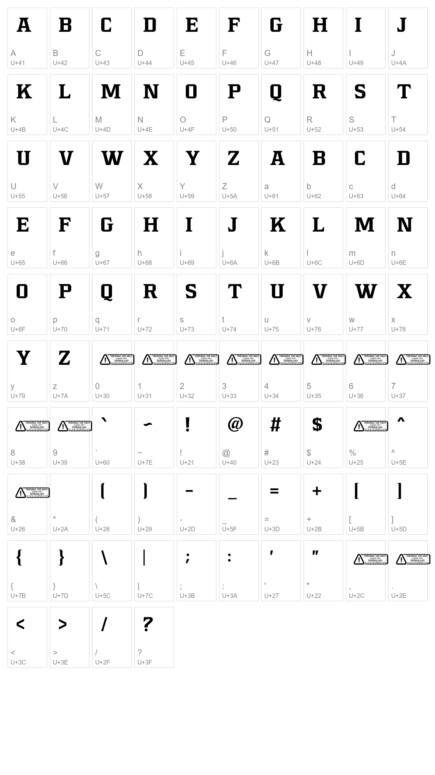 Character Map Image