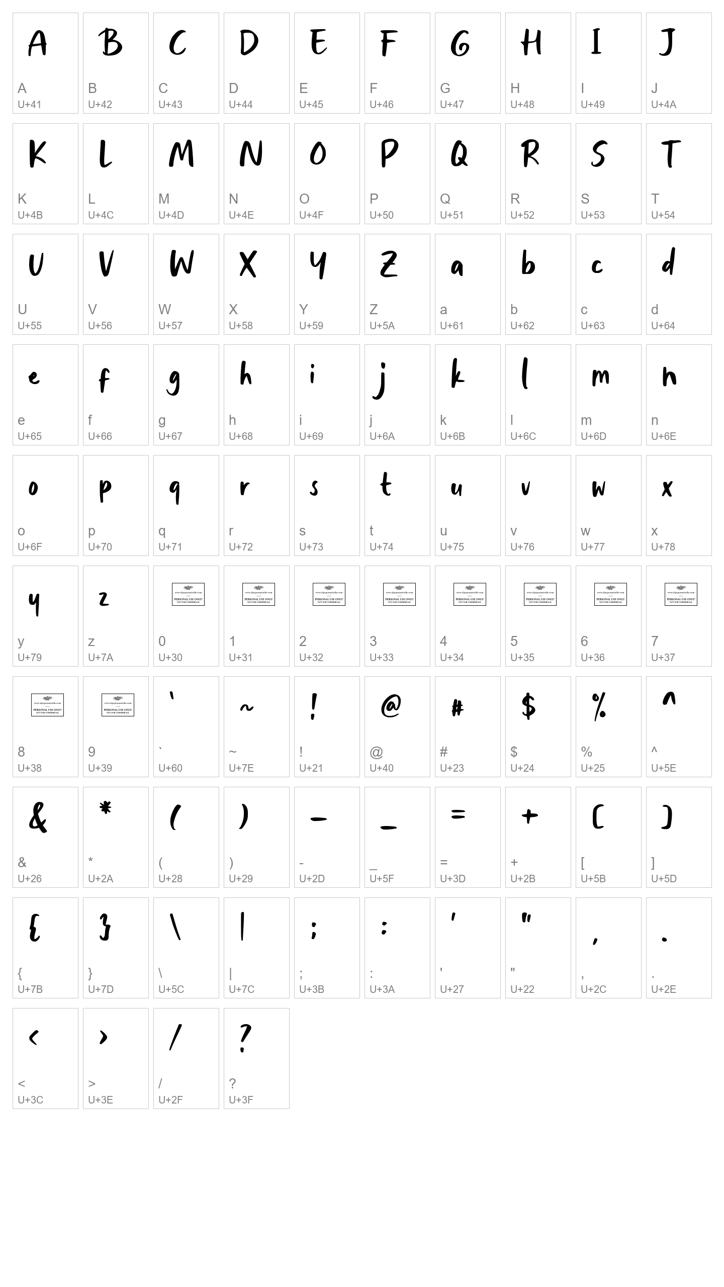 Character Map Image