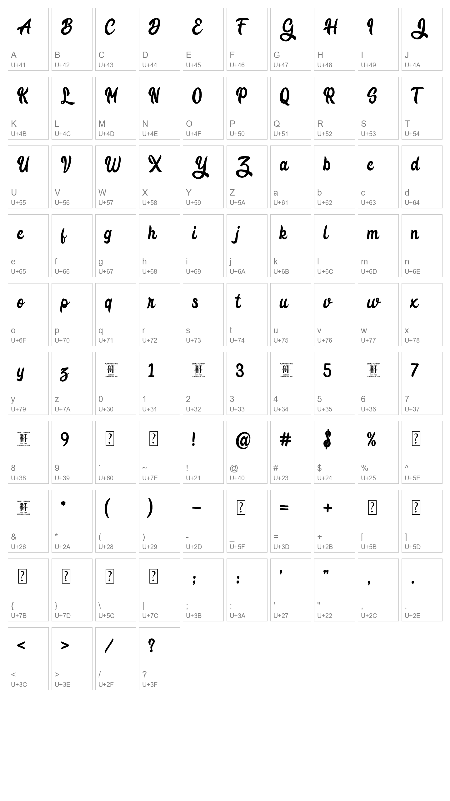 Character Map Image