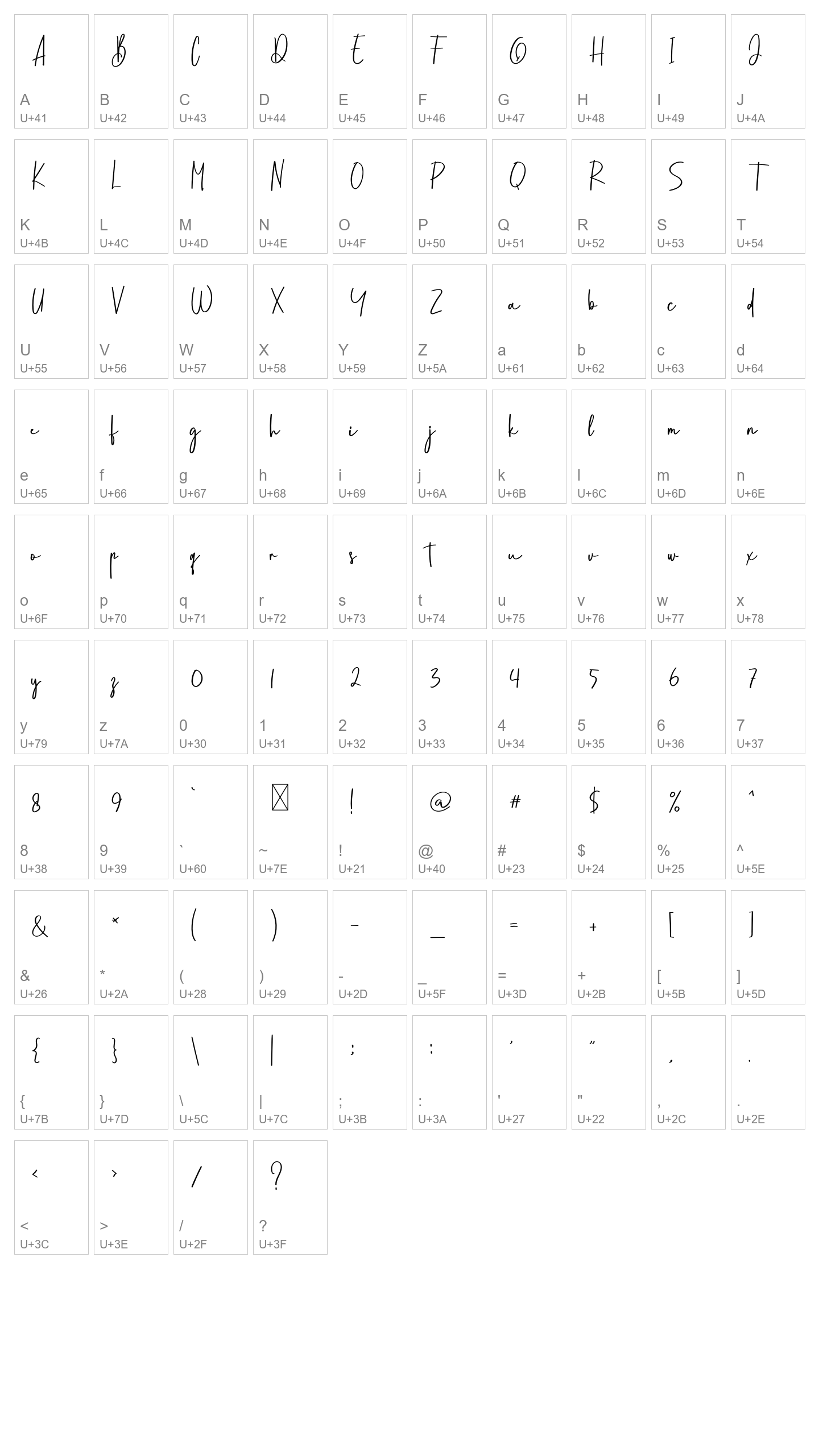 Character Map Image