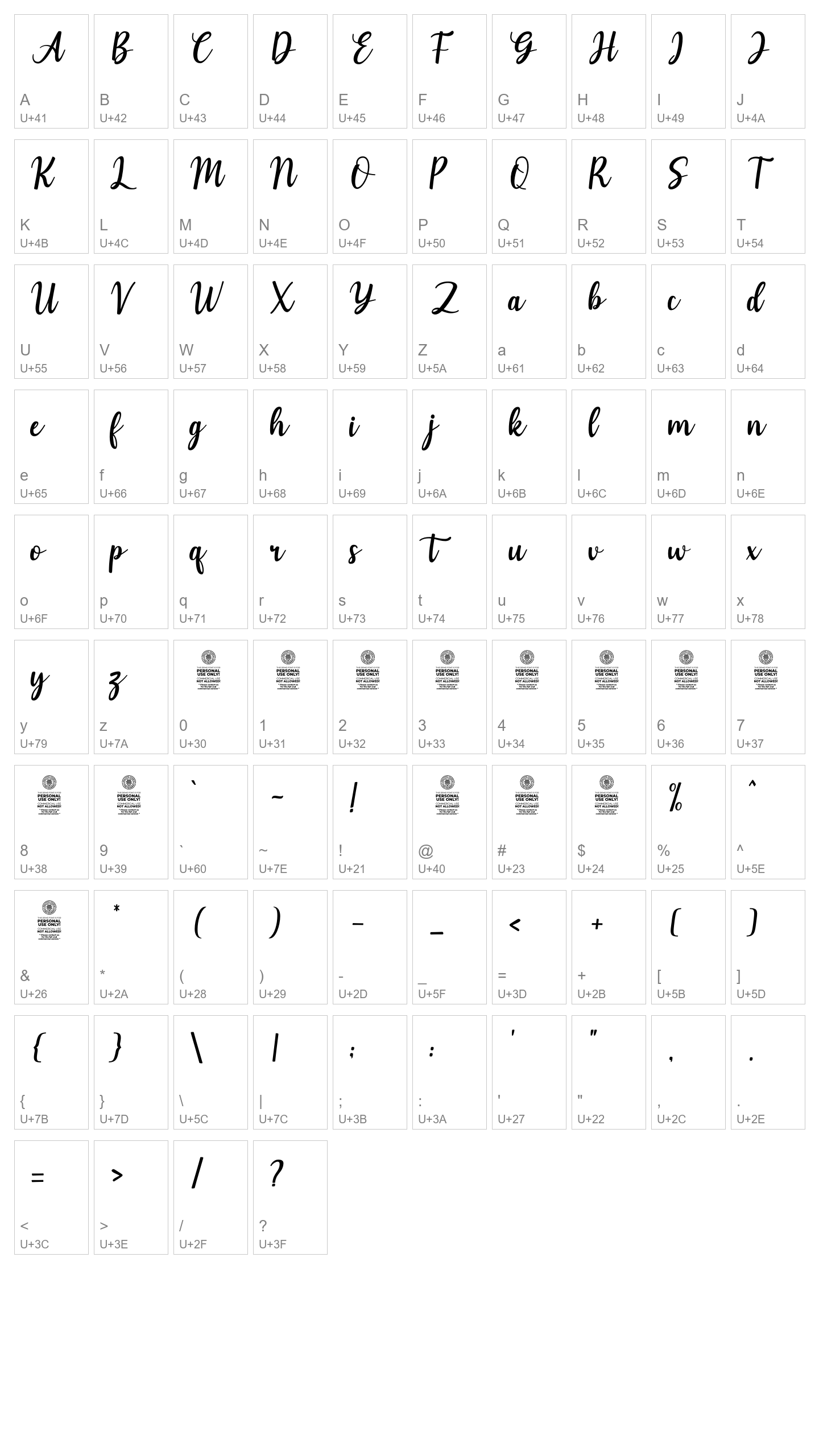 Character Map Image