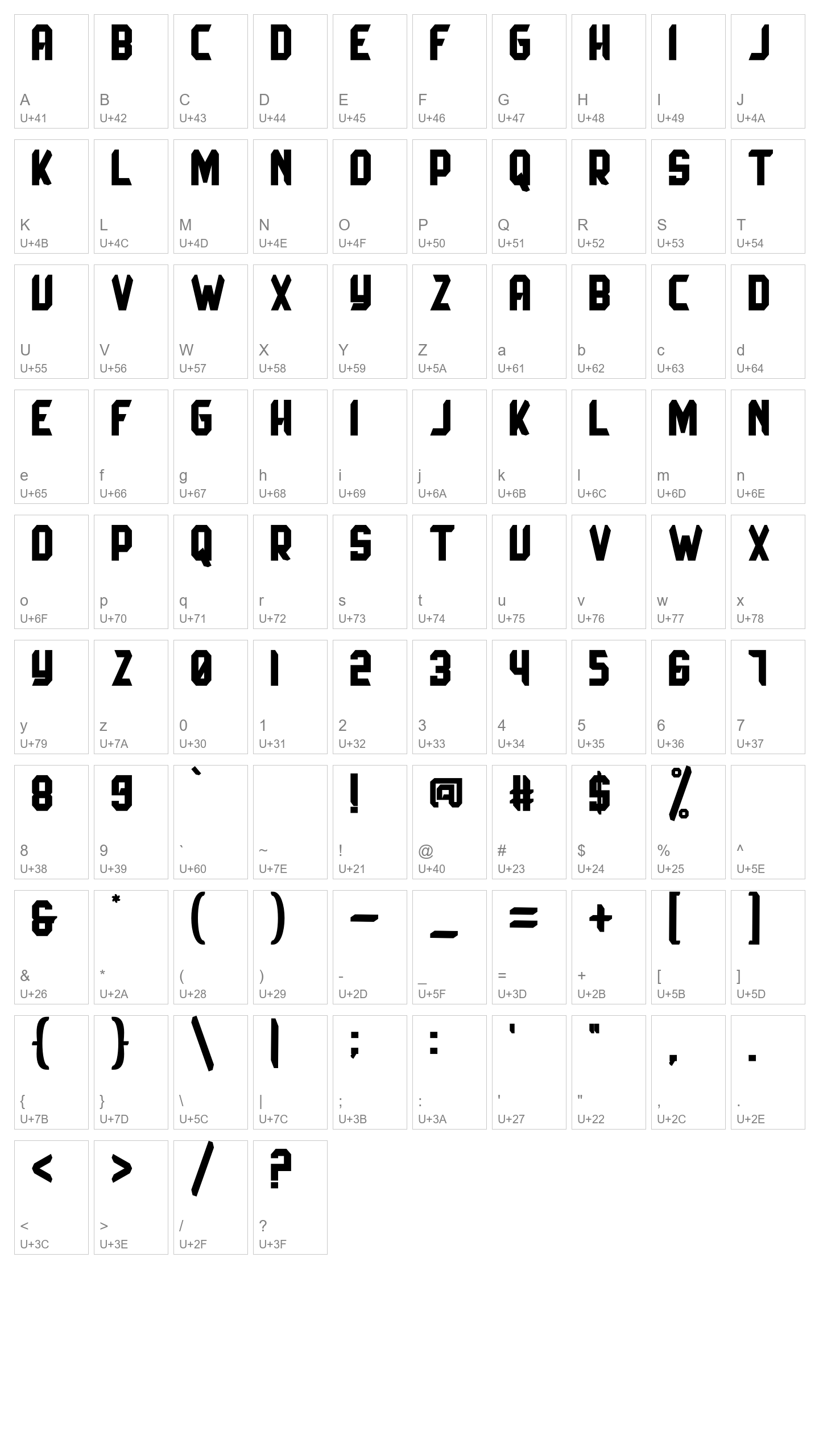 Character Map Image