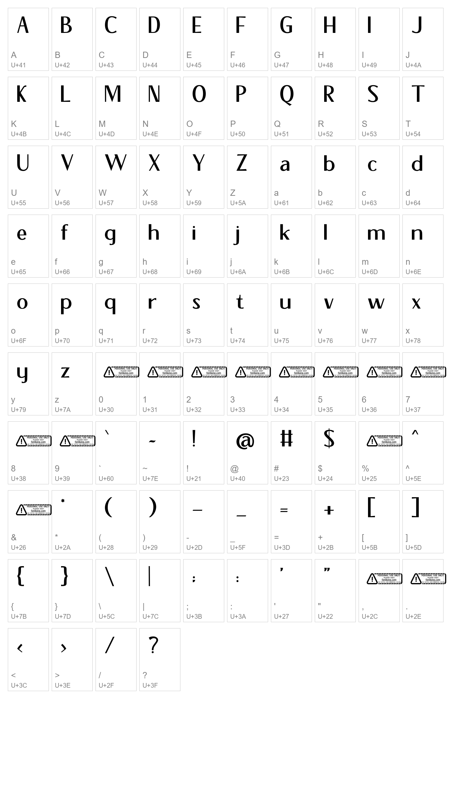 Character Map Image