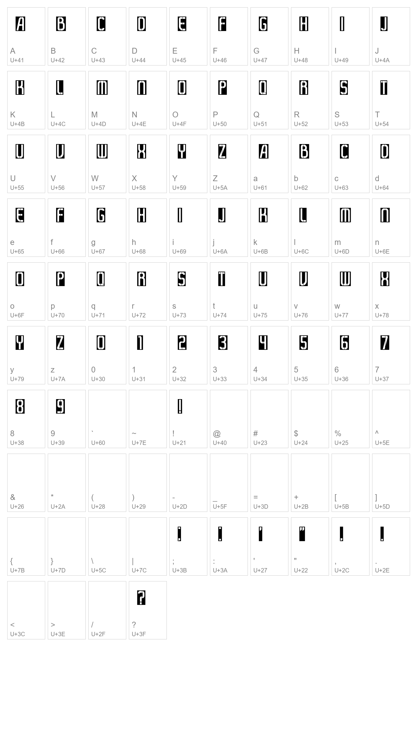Character Map Image
