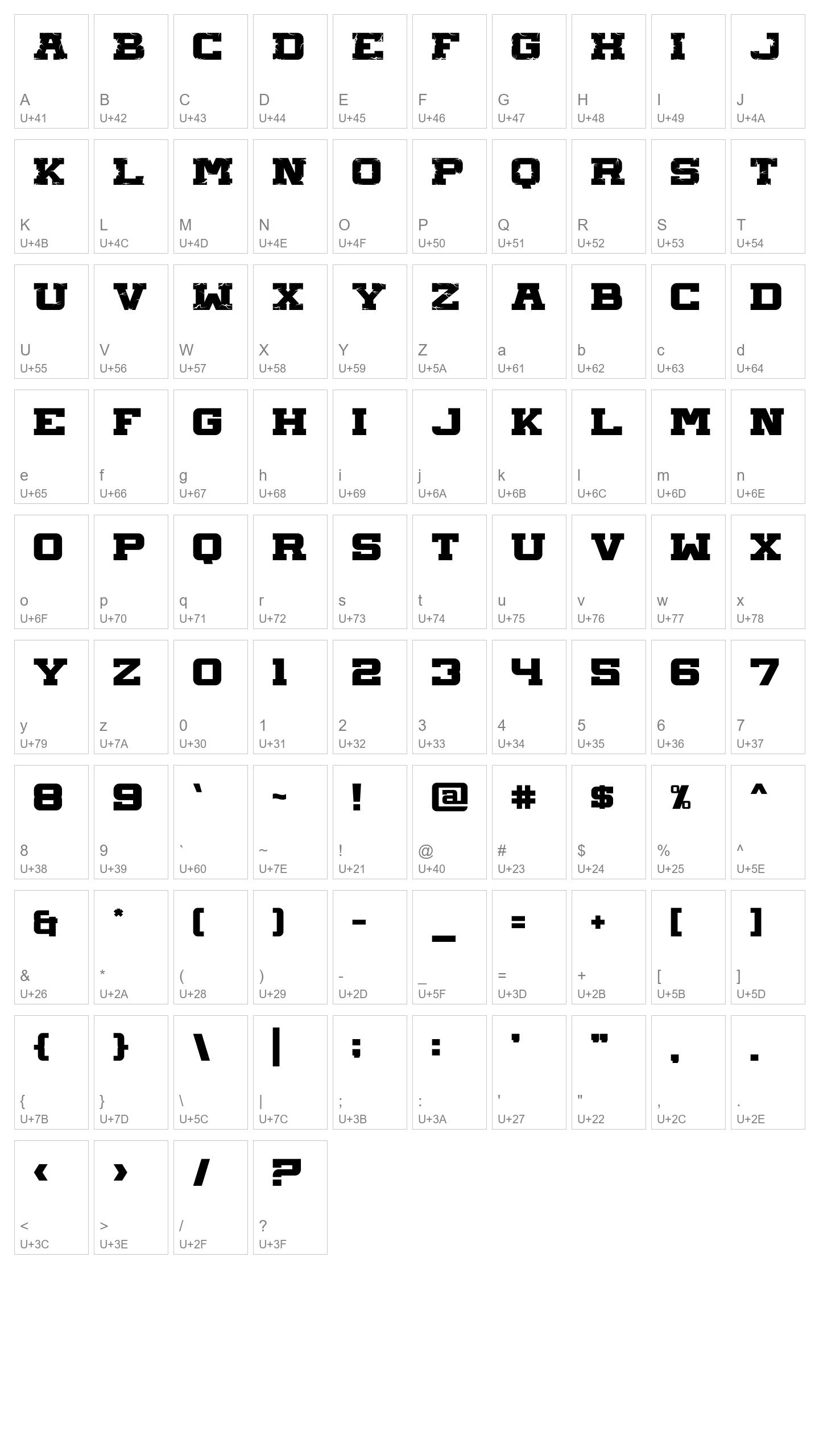 Character Map Image