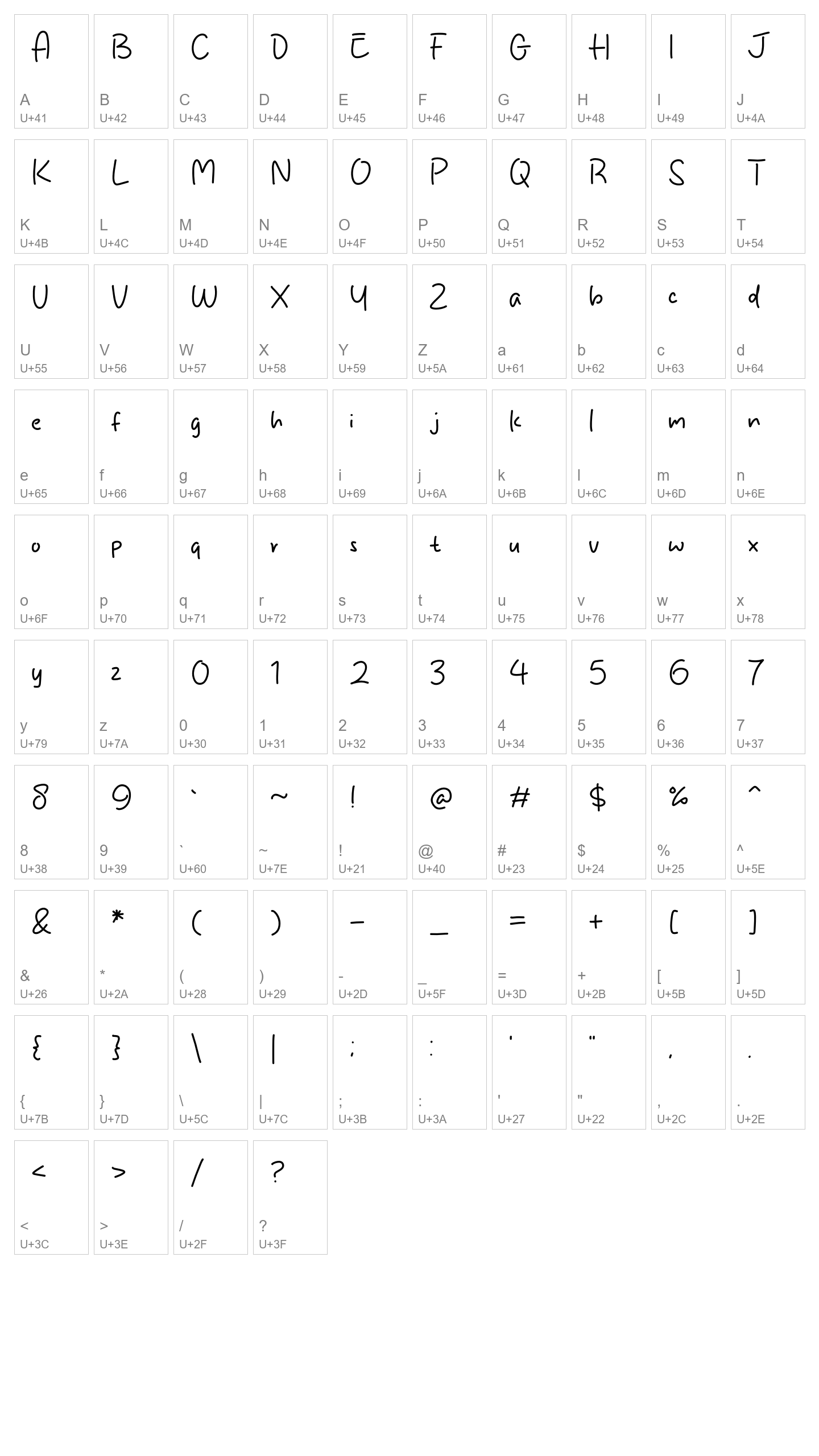 Character Map Image
