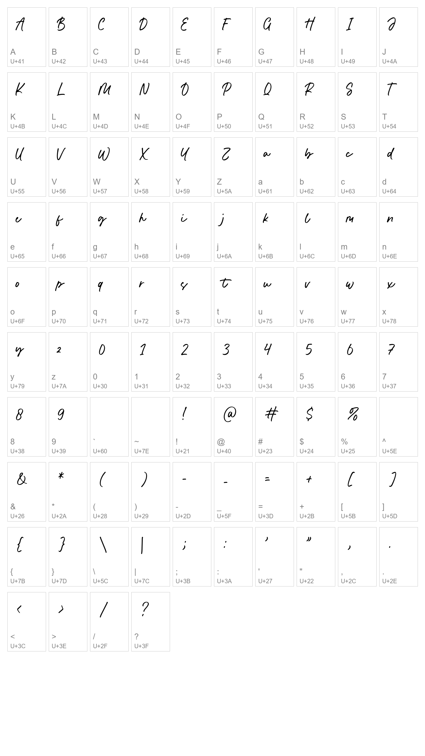 Character Map Image
