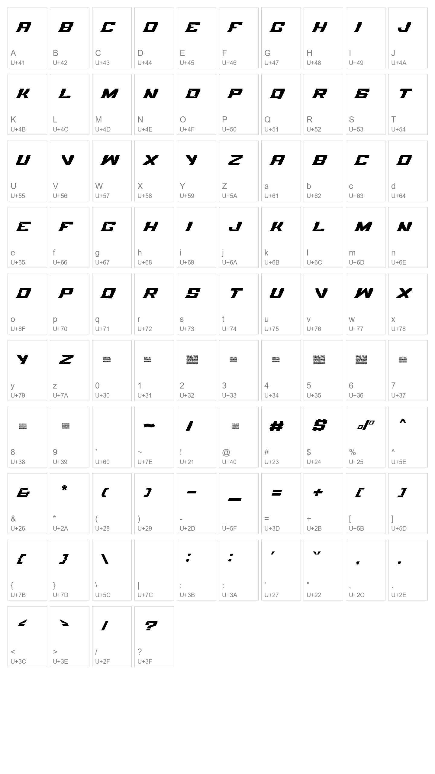 Character Map Image