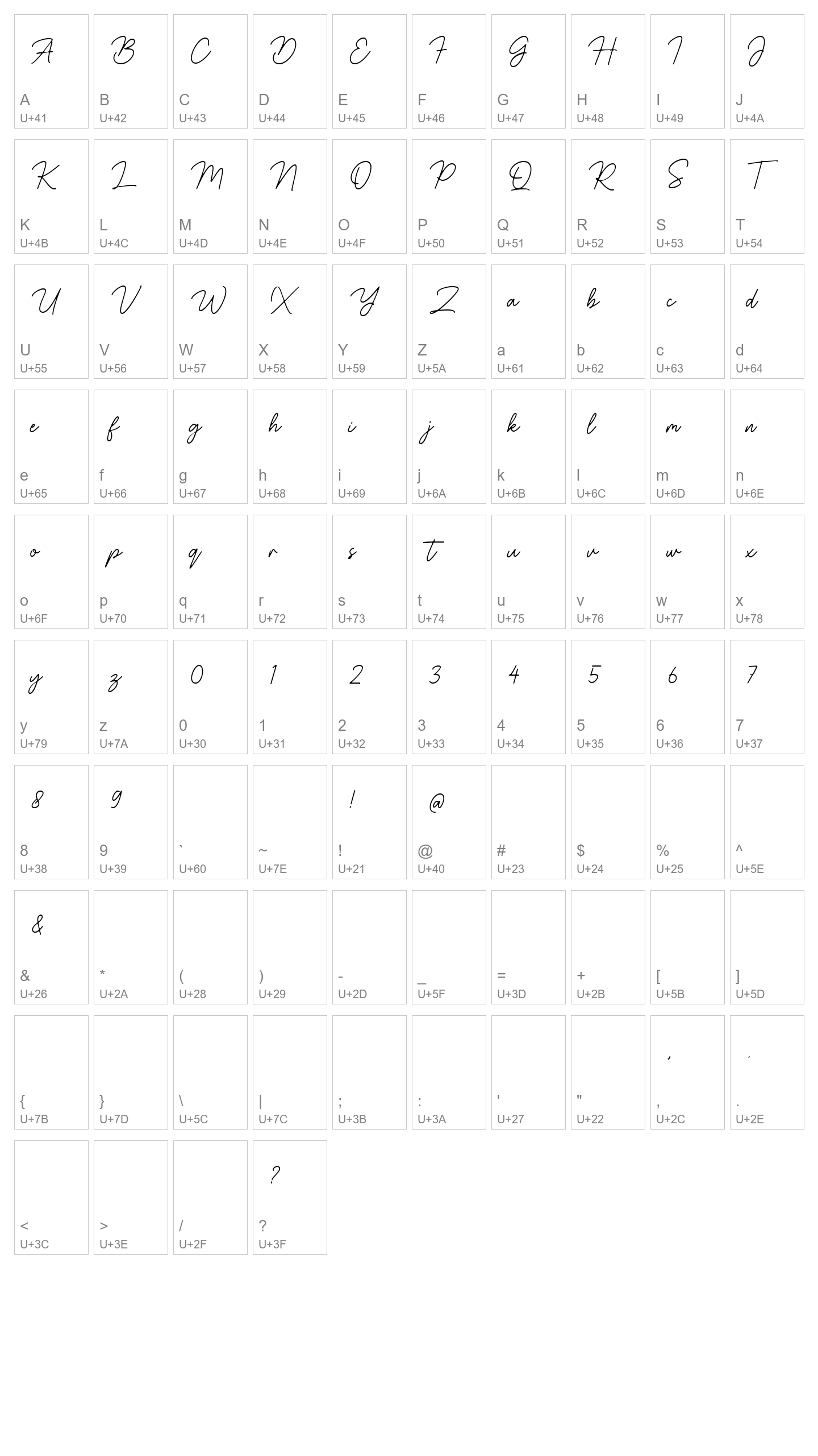 Character Map Image